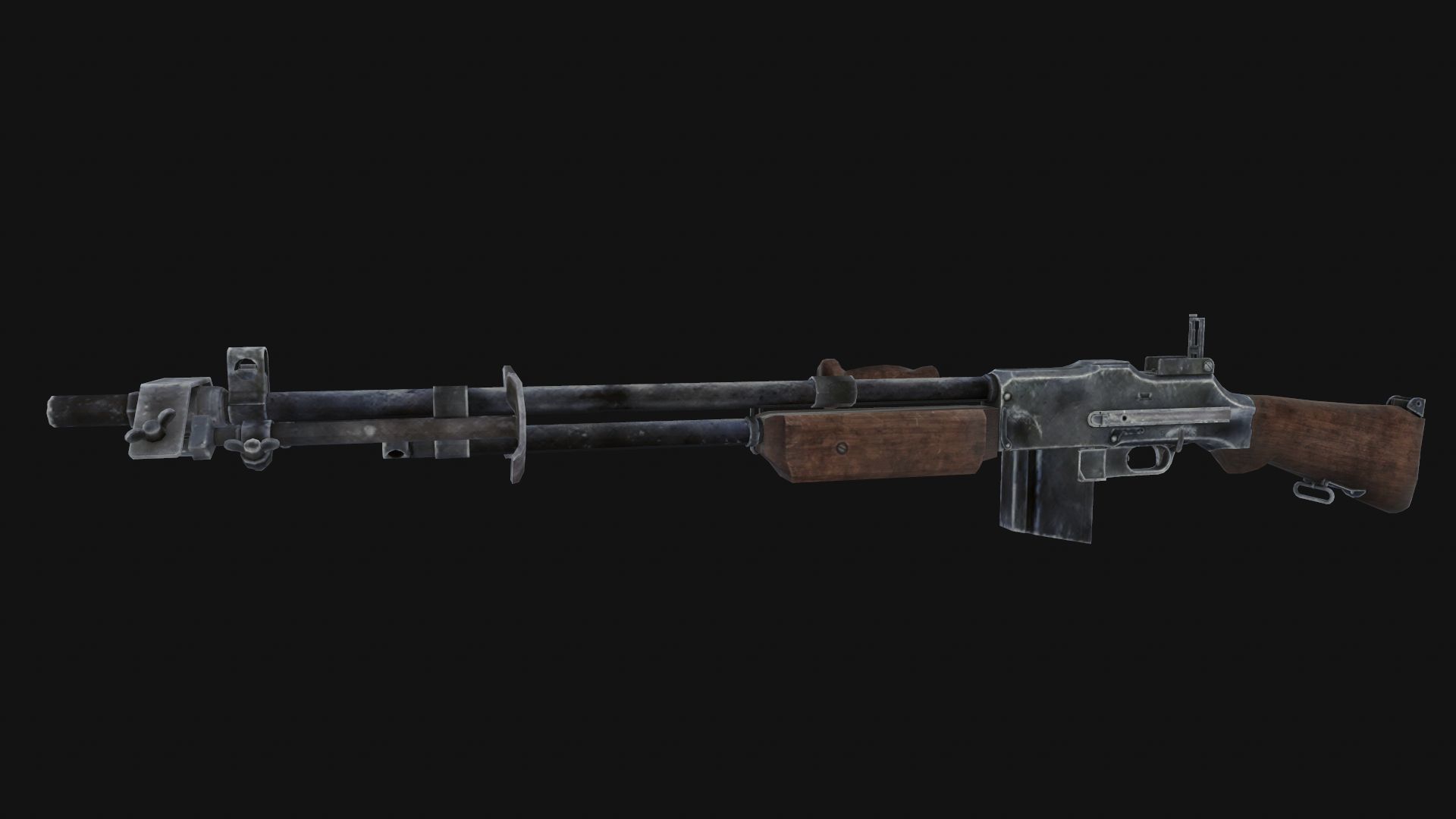 Browning M1918 Low-poly 3D model_1