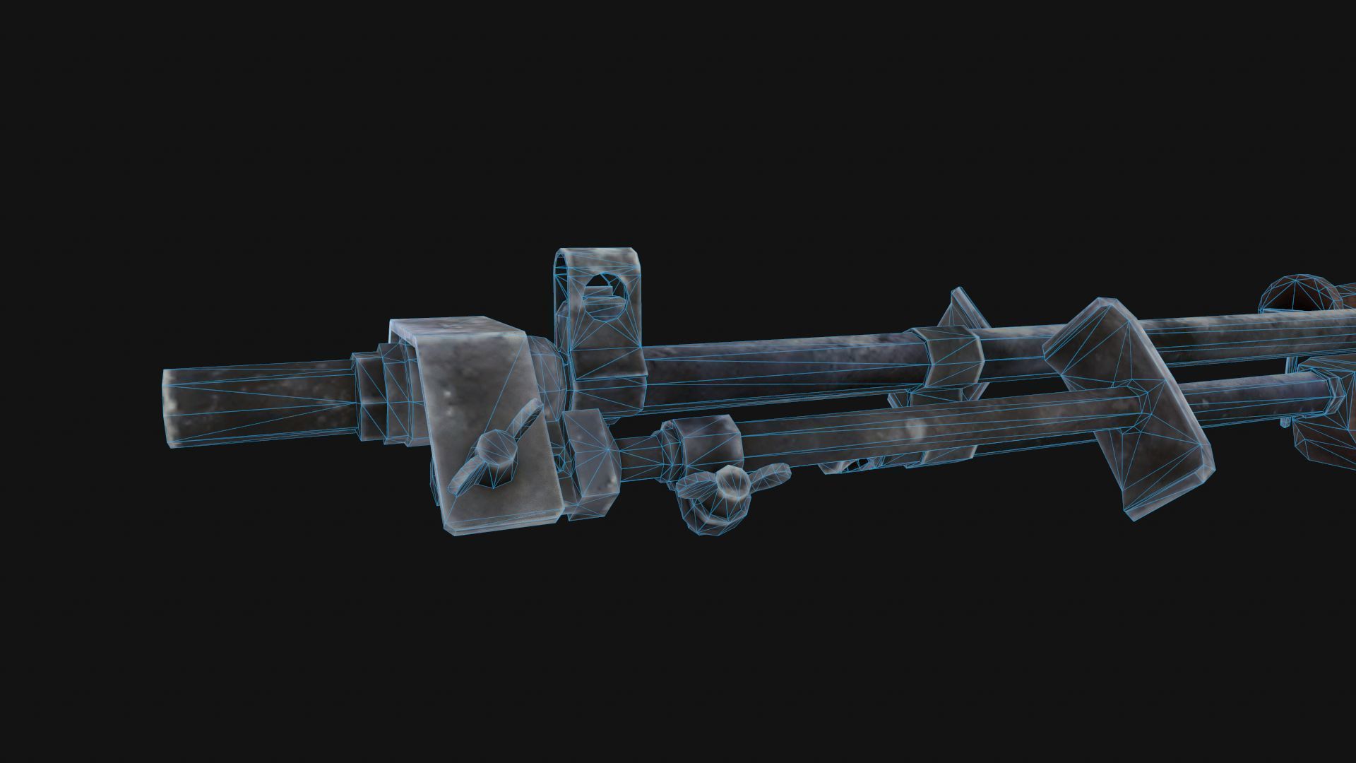 Browning M1918 Low-poly 3D model_7