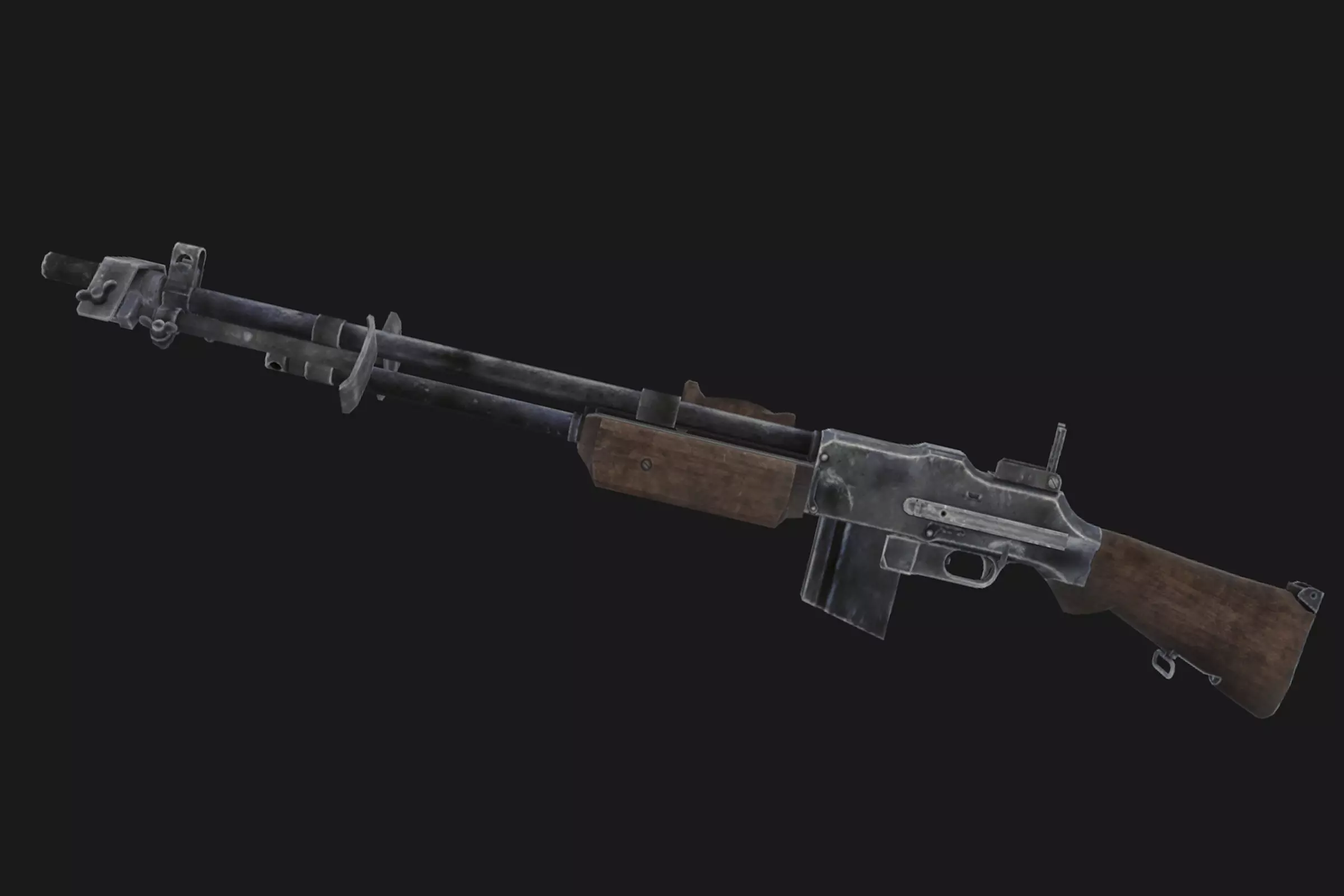 Browning M1918 Low-poly 3D model_0
