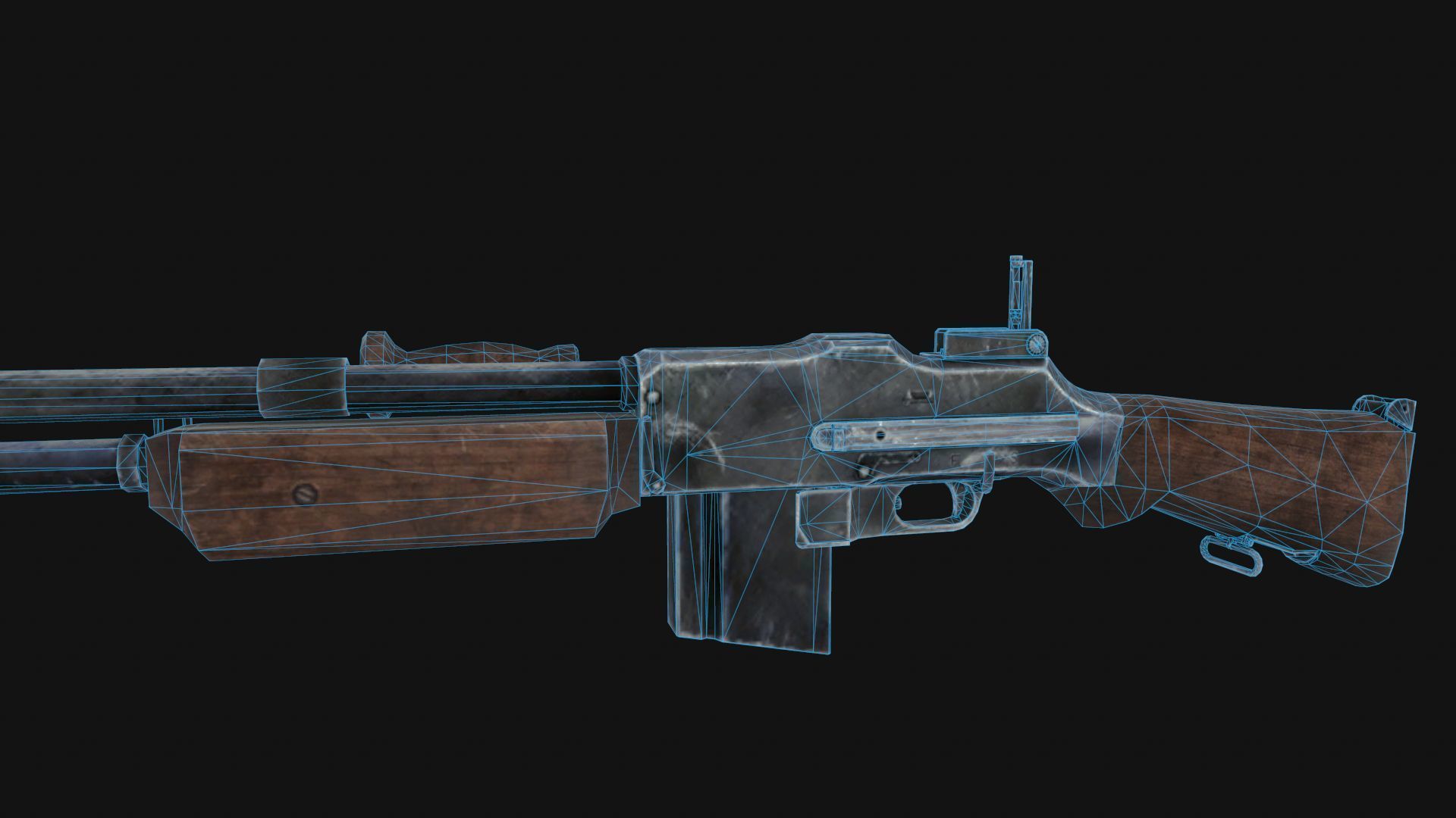 Browning M1918 Low-poly 3D model_6