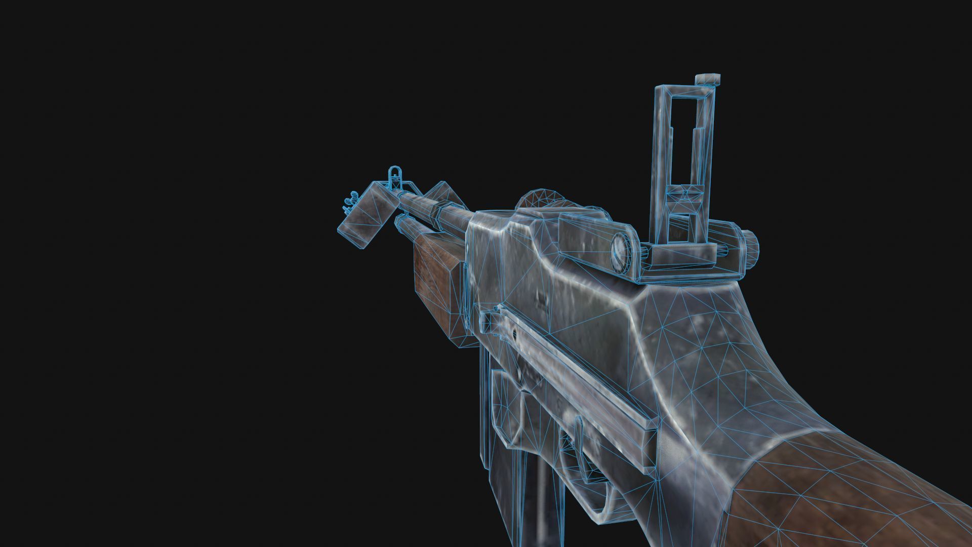 Browning M1918 Low-poly 3D model_8