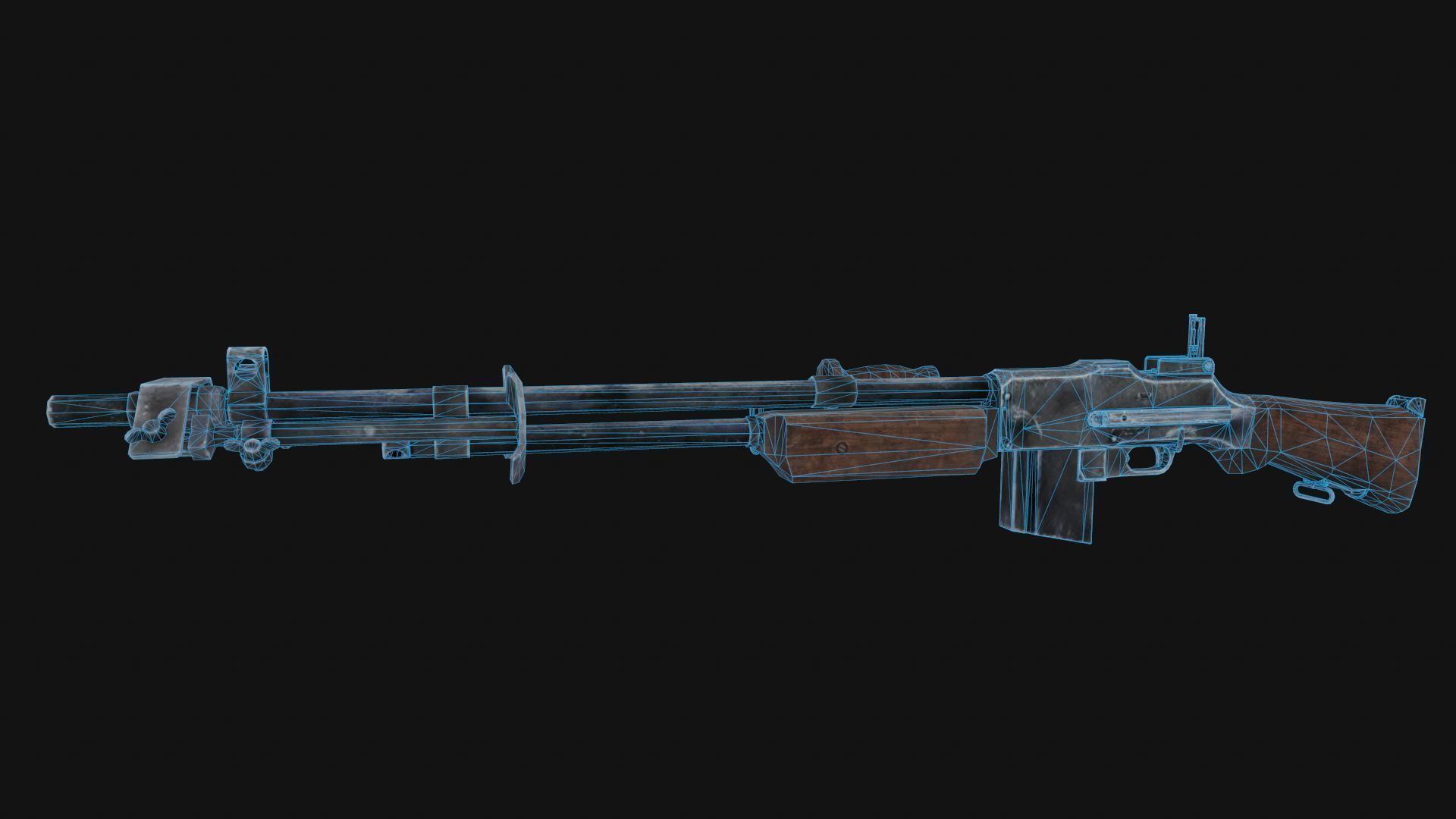 Browning M1918 Low-poly 3D model_5