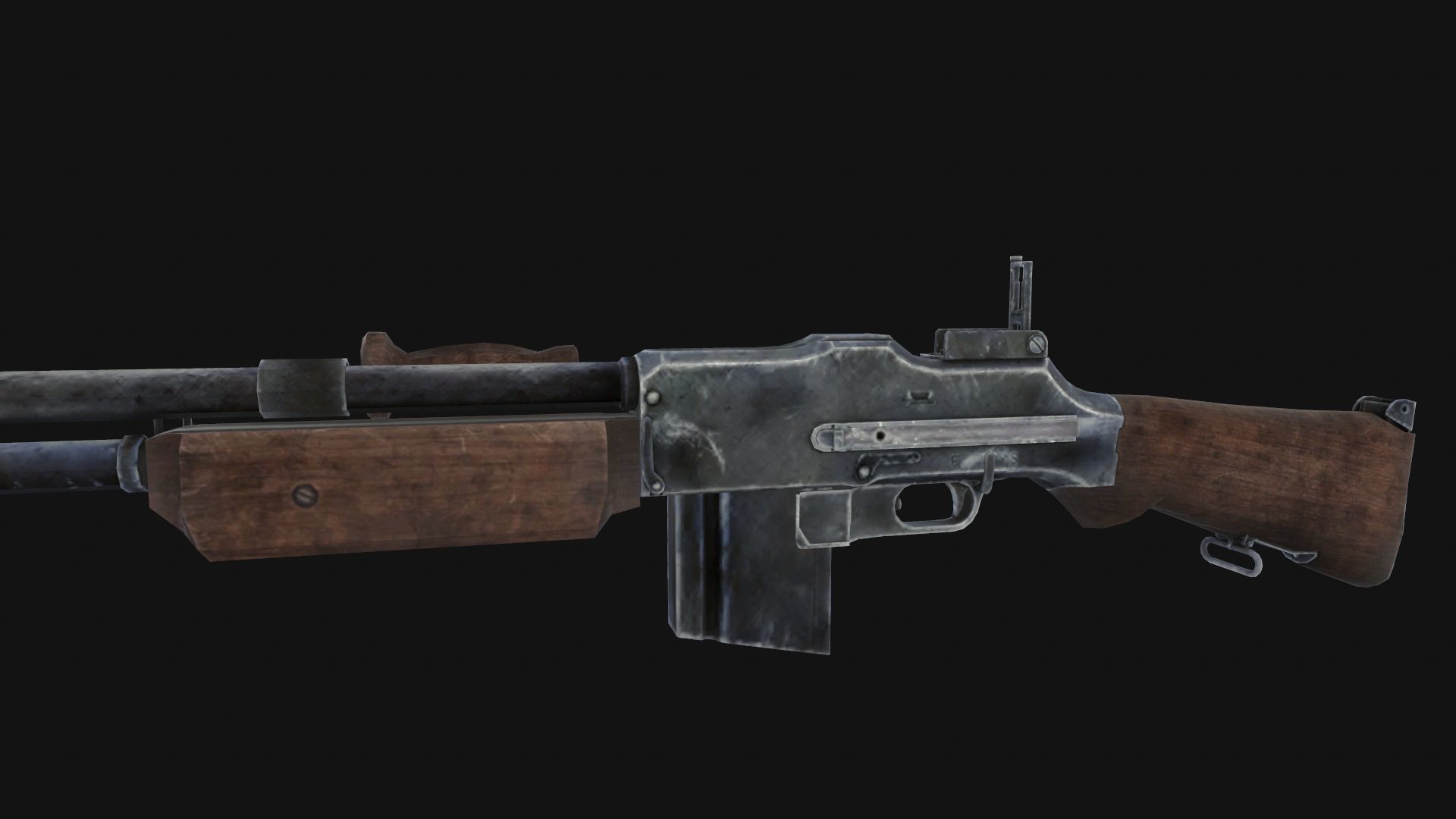 Browning M1918 Low-poly 3D model_2