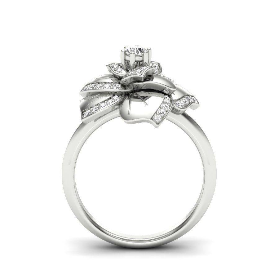 Solitaire Engagement Wedding Ring 3dm stl Render Detail 3D print model_8