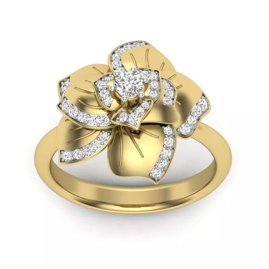 Solitaire Engagement Wedding Ring 3dm stl Render Detail 3D print model_0