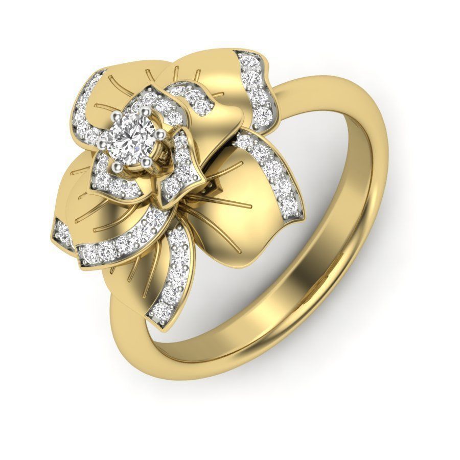 Solitaire Engagement Wedding Ring 3dm stl Render Detail 3D print model_1