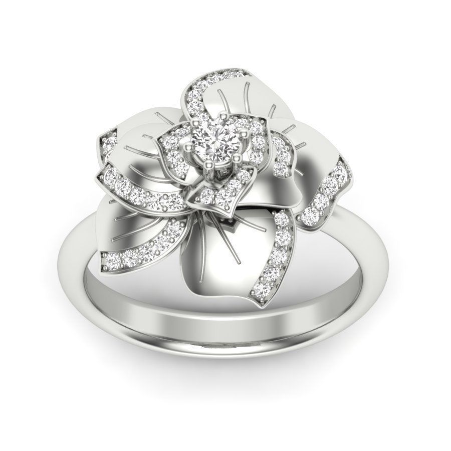 Solitaire Engagement Wedding Ring 3dm stl Render Detail 3D print model_7