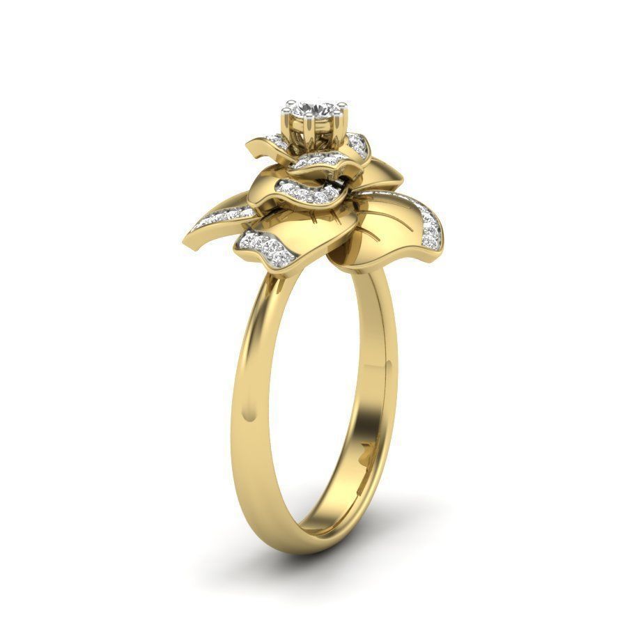 Solitaire Engagement Wedding Ring 3dm stl Render Detail 3D print model_3