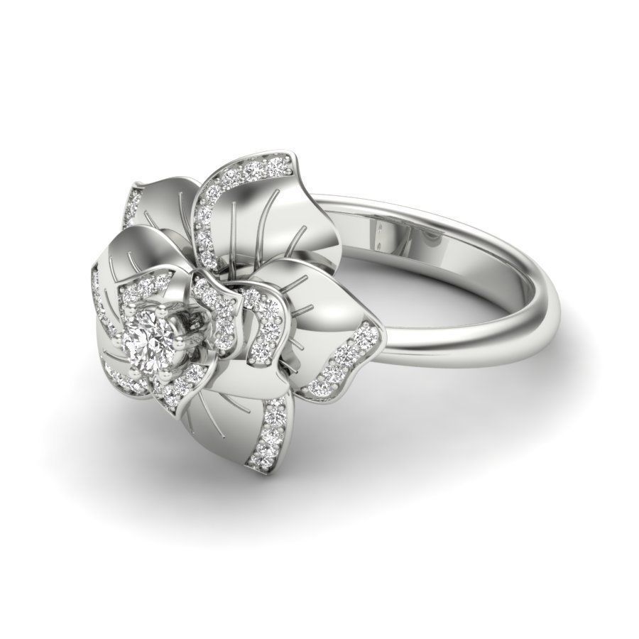 Solitaire Engagement Wedding Ring 3dm stl Render Detail 3D print model_10