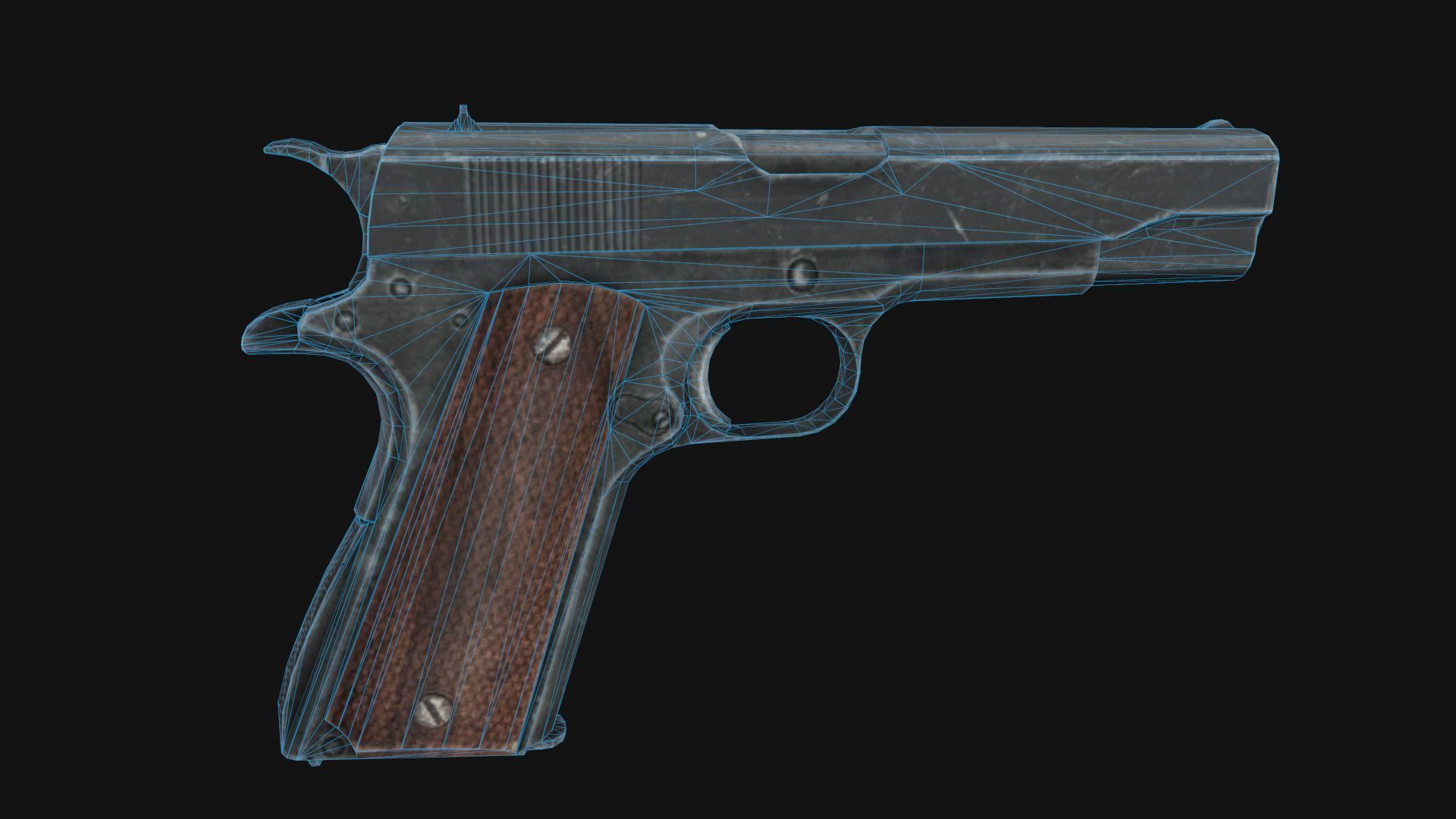 Colt M1911 Low-poly 3D model_8