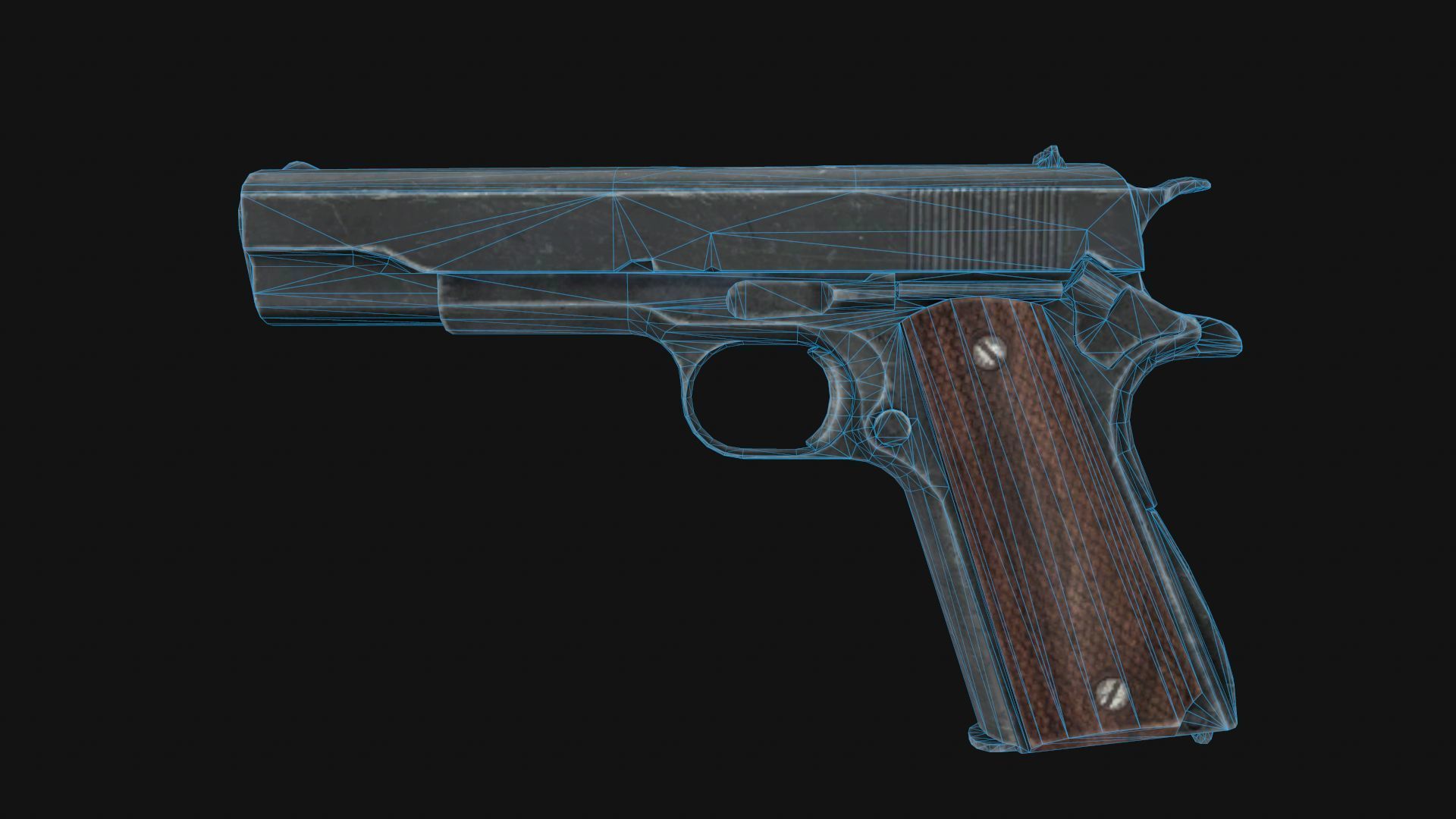Colt M1911 Low-poly 3D model_5