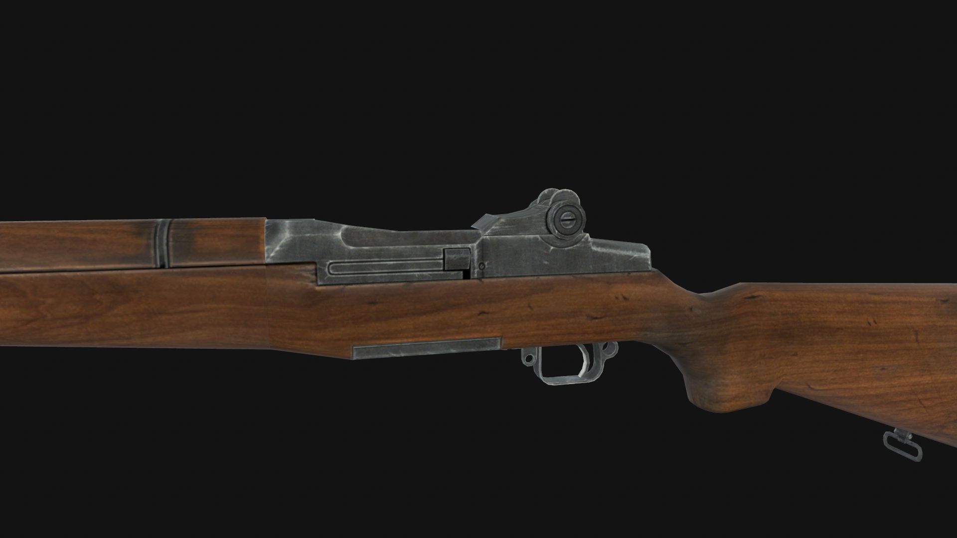 M1 Garand Low-poly 3D model_2