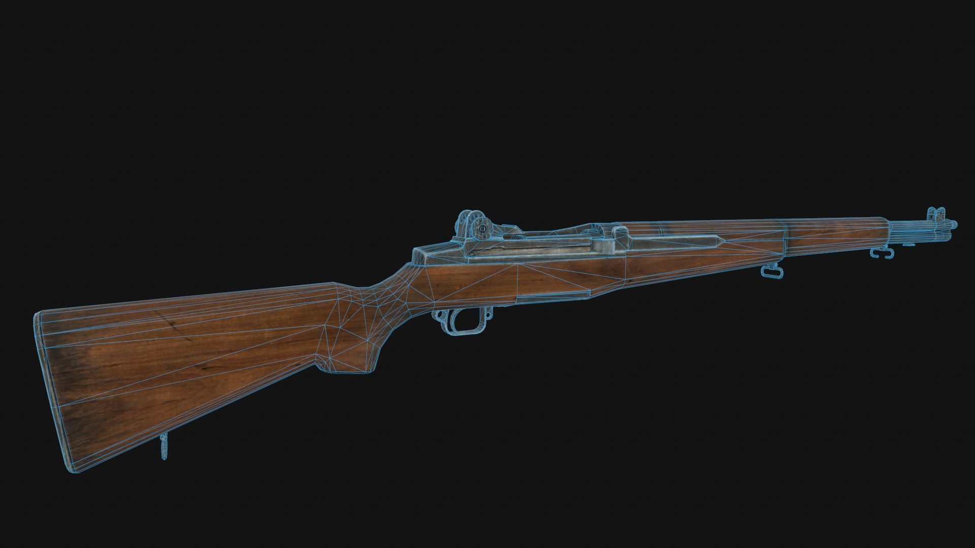 M1 Garand Low-poly 3D model_7