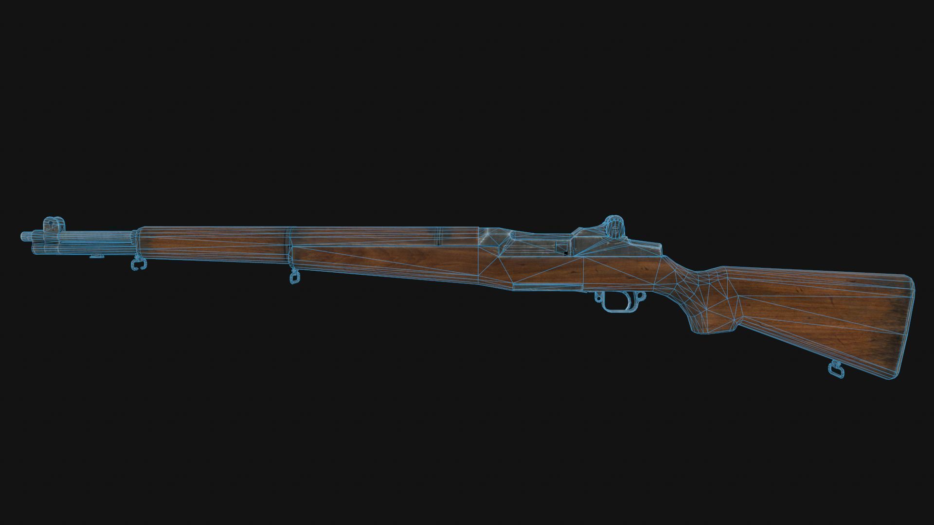 M1 Garand Low-poly 3D model_5