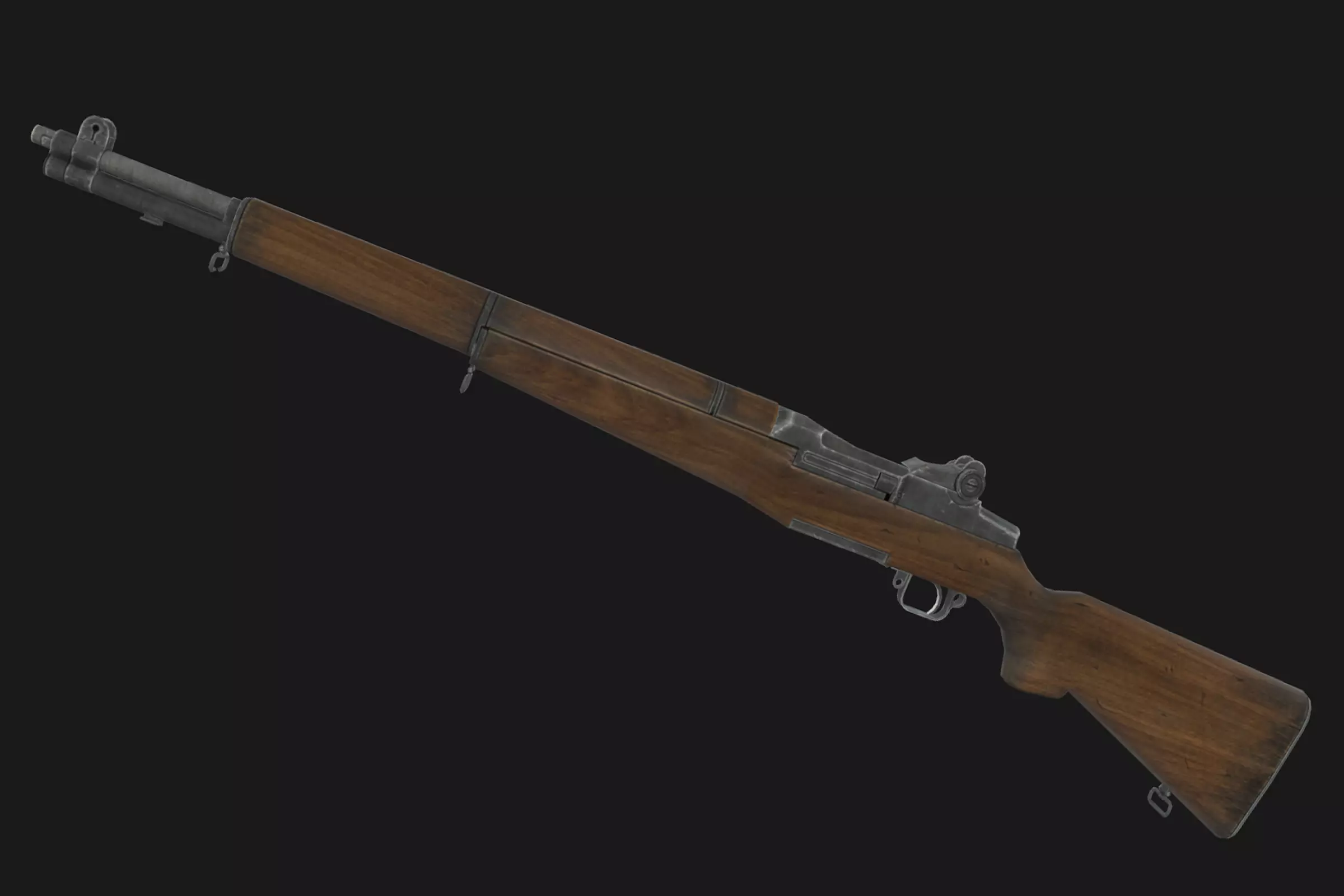 M1 Garand Low-poly 3D model_0