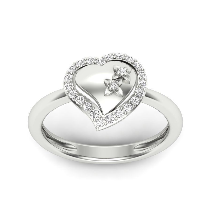 Solitaire Engagement Wedding Heart Ring 3dm stl Render Detail 3D print model_5