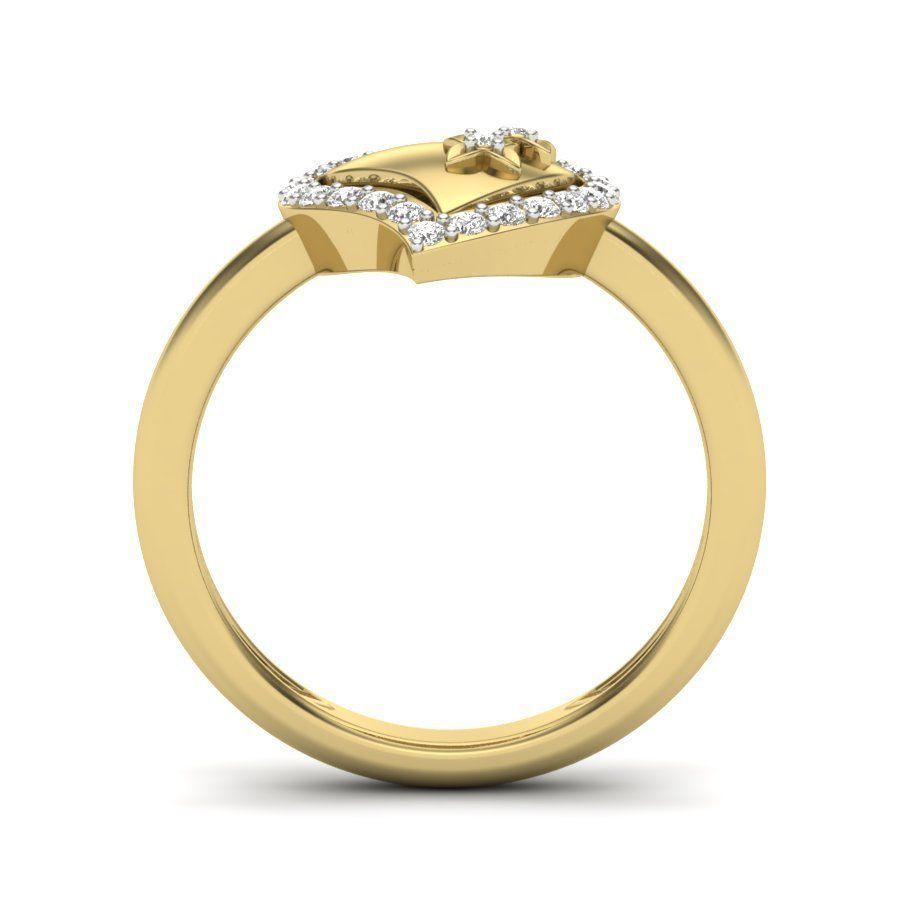 Solitaire Engagement Wedding Heart Ring 3dm stl Render Detail 3D print model_4