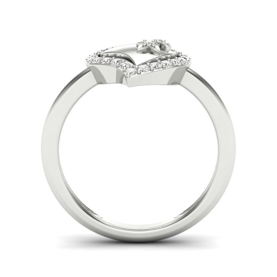 Solitaire Engagement Wedding Heart Ring 3dm stl Render Detail 3D print model_6