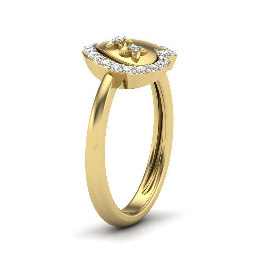 Solitaire Engagement Wedding Heart Ring 3dm stl Render Detail 3D print model_3
