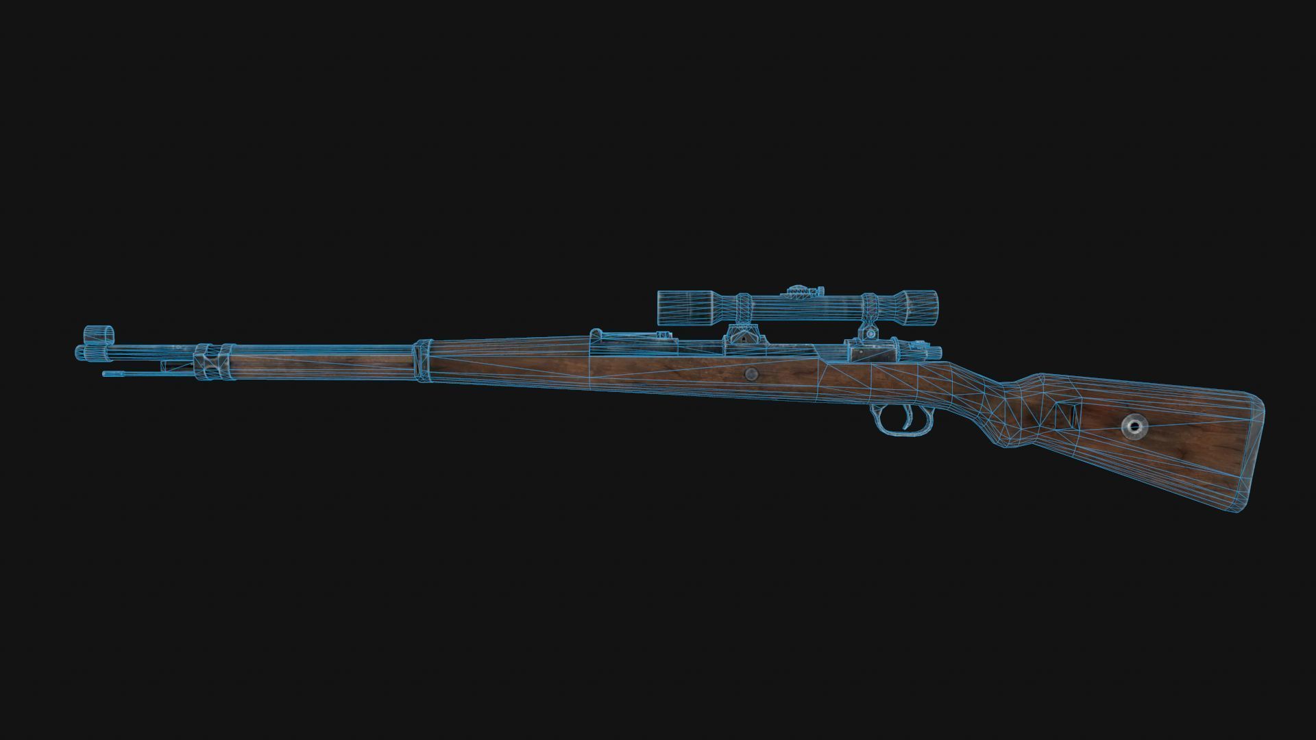 Mauser 98k Low-poly 3D model_5