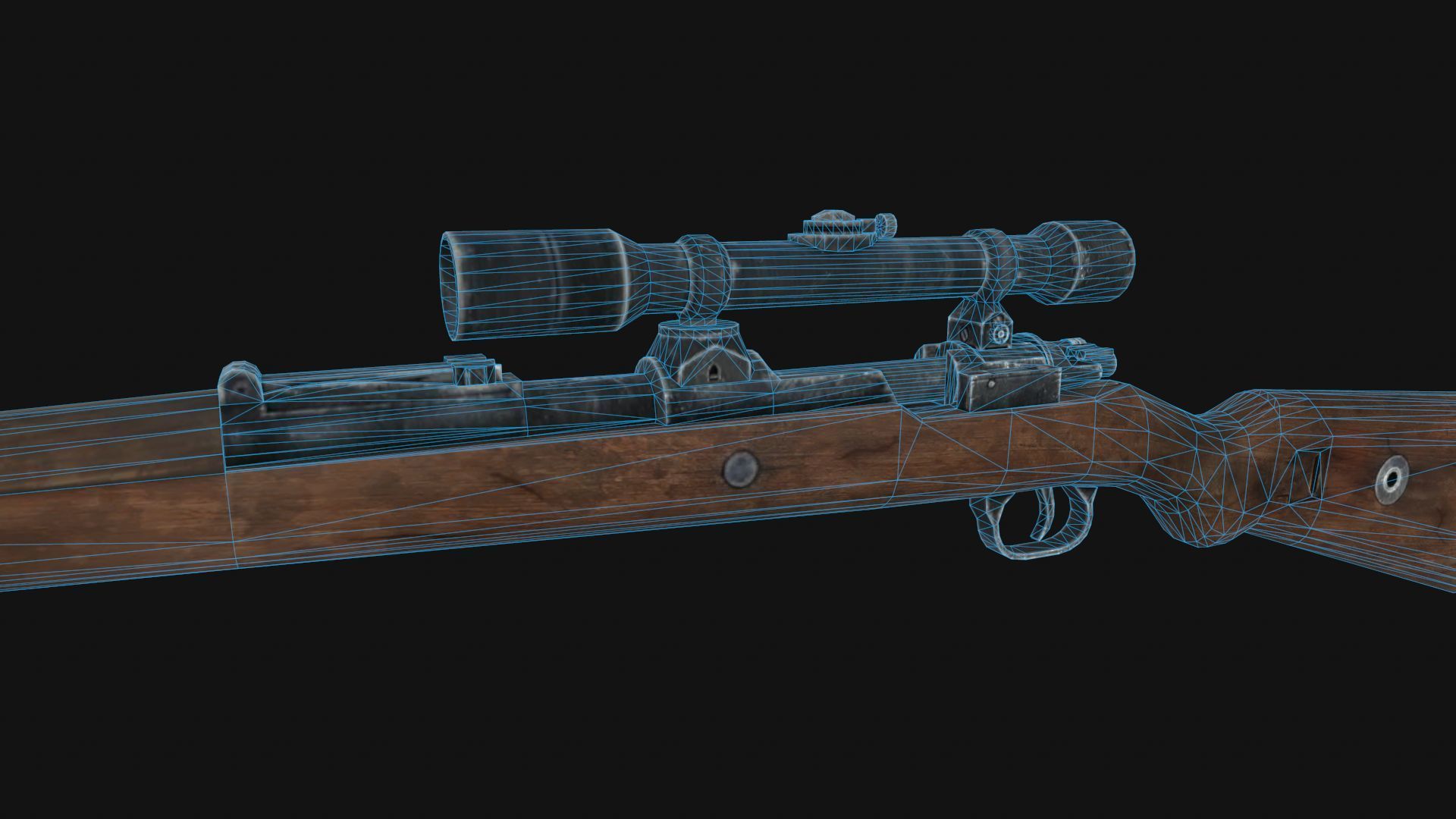 Mauser 98k Low-poly 3D model_6