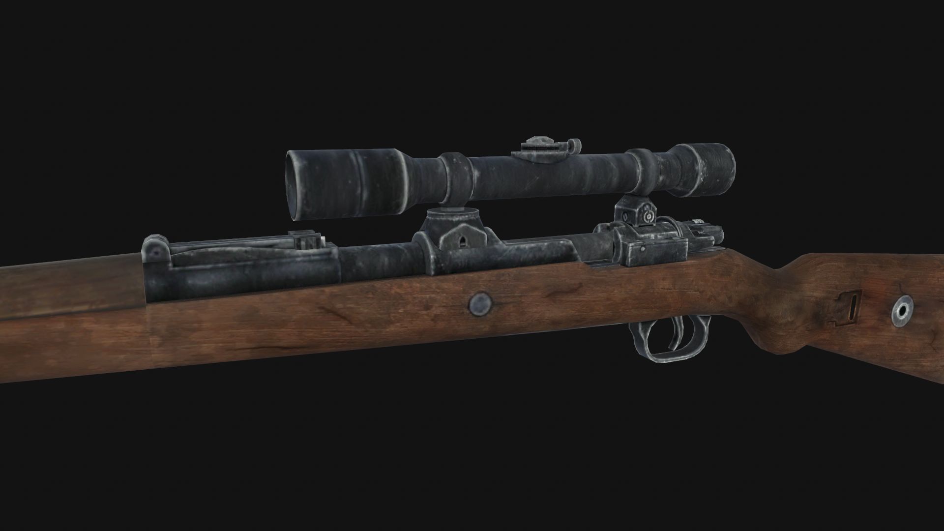Mauser 98k Low-poly 3D model_2