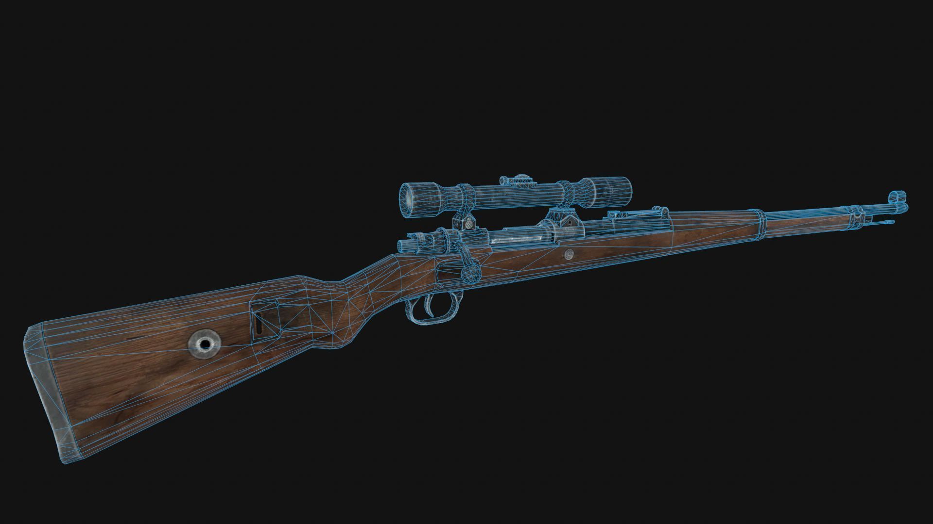 Mauser 98k Low-poly 3D model_7