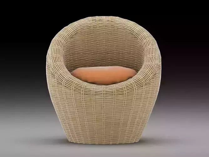 Wicker chair Low-poly 3D model