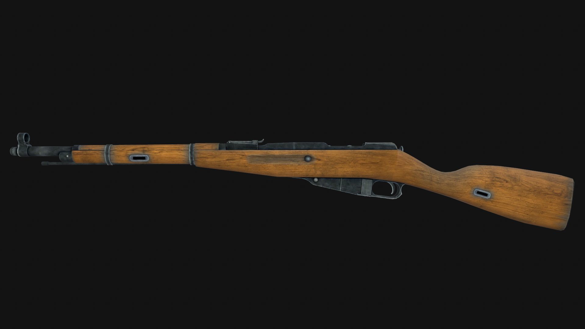Mosin rifle Low-poly 3D model_1