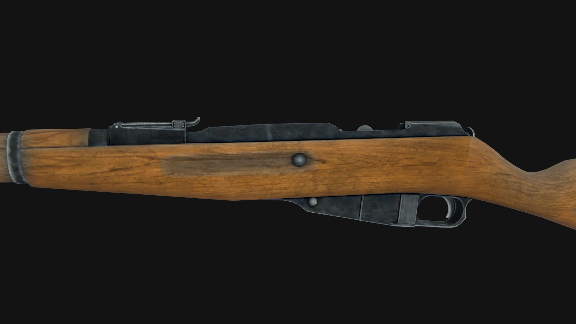 Mosin rifle Low-poly 3D model_2