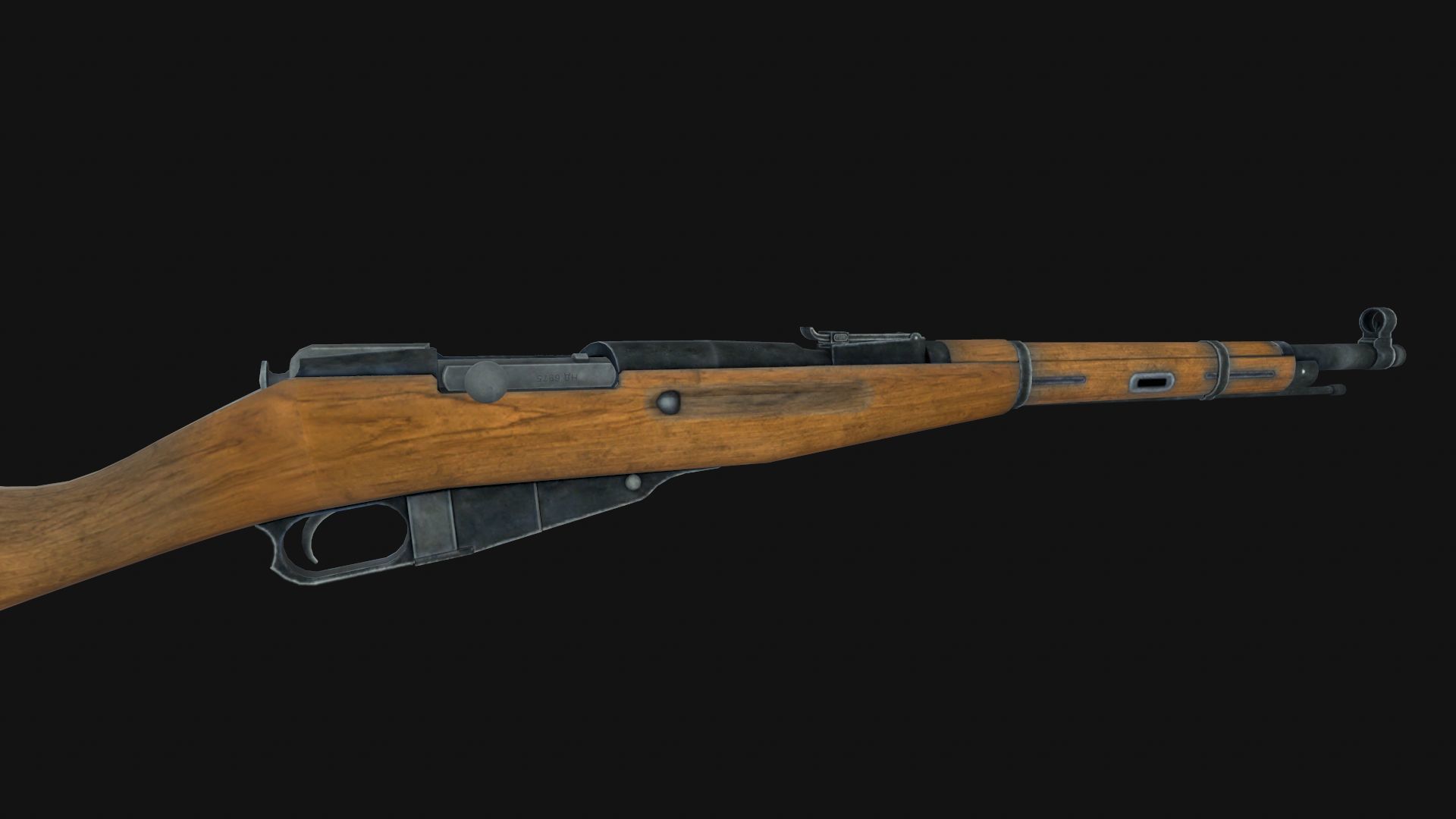 Mosin rifle Low-poly 3D model_3