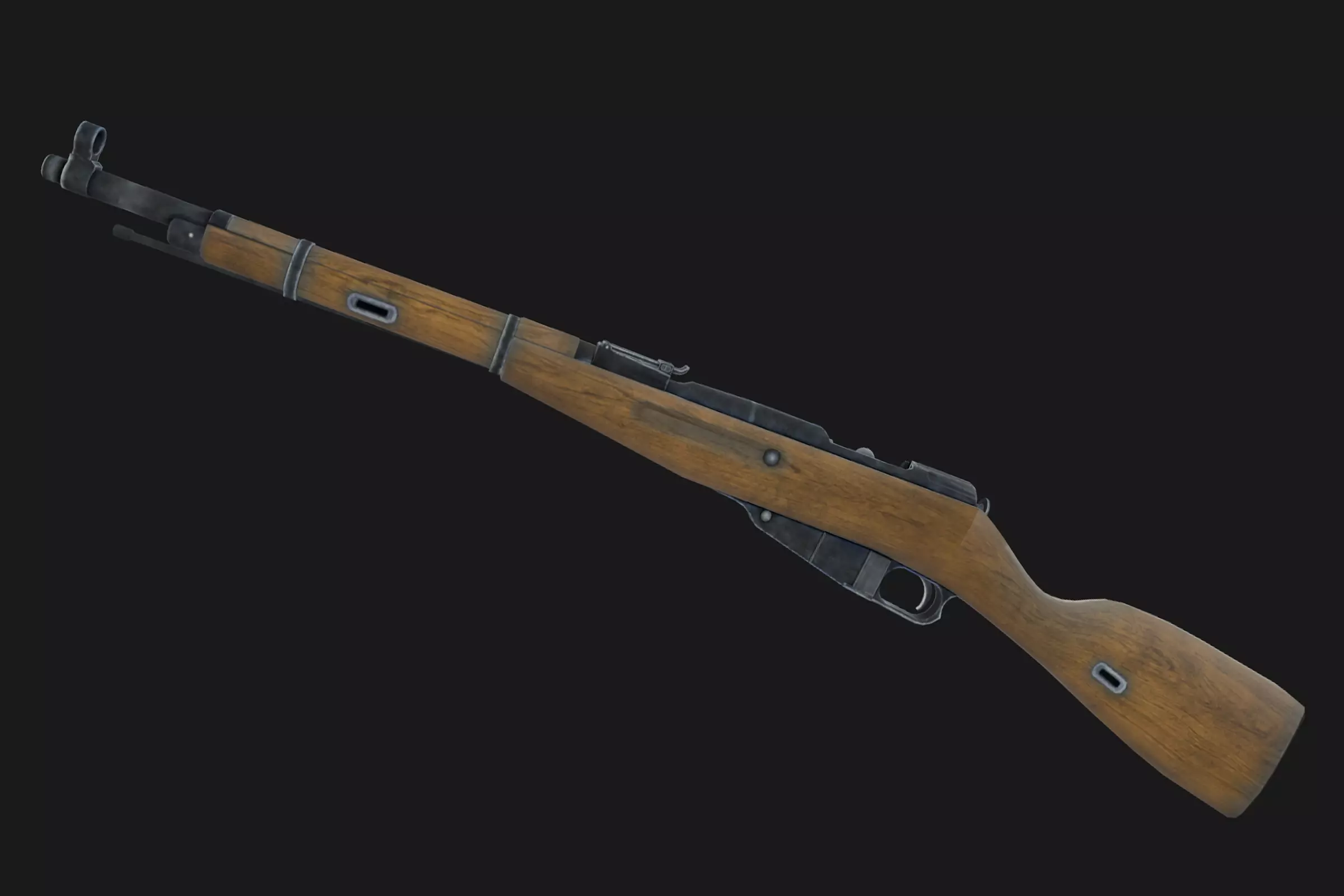 Mosin rifle Low-poly 3D model_0