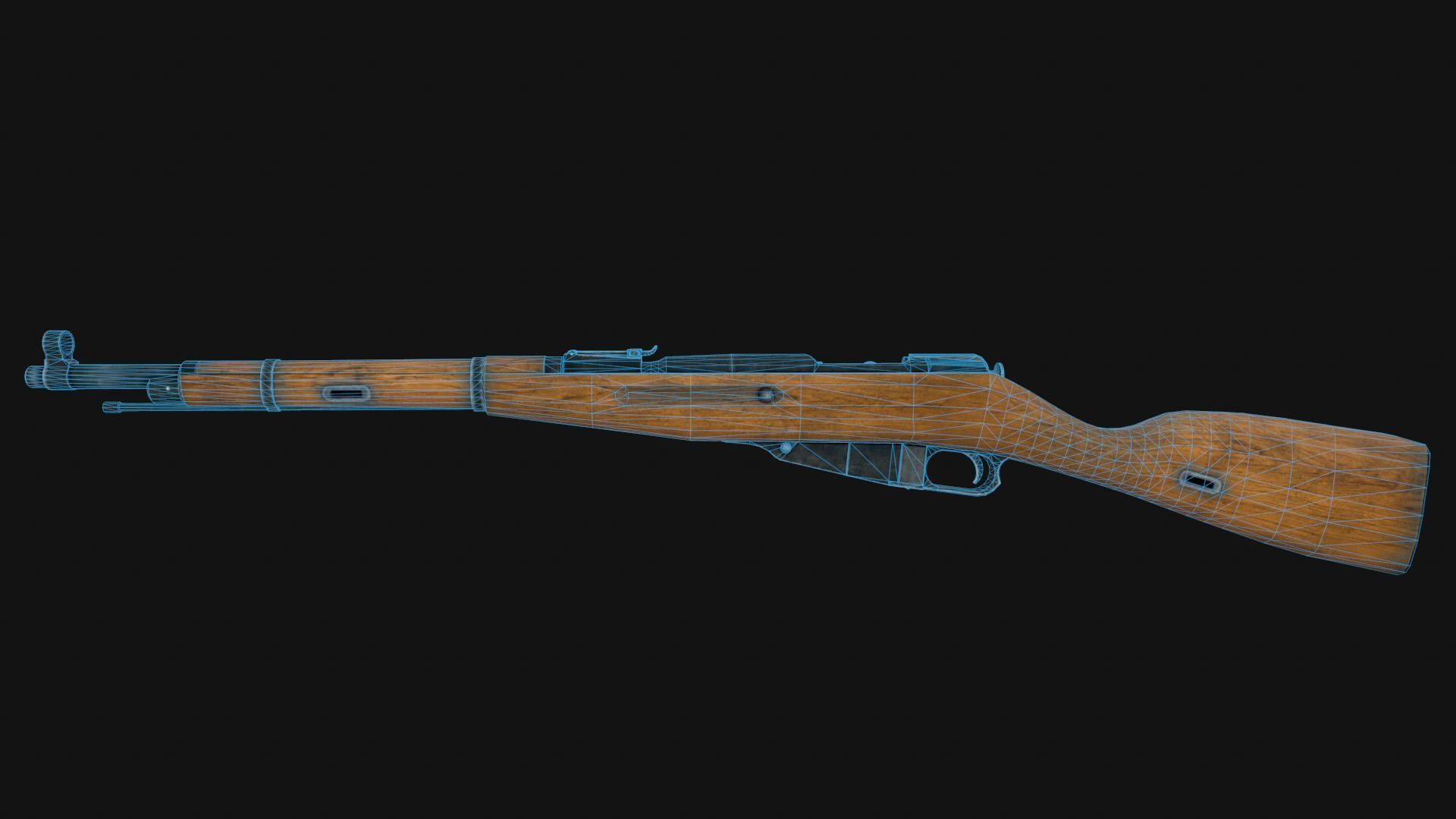 Mosin rifle Low-poly 3D model_5