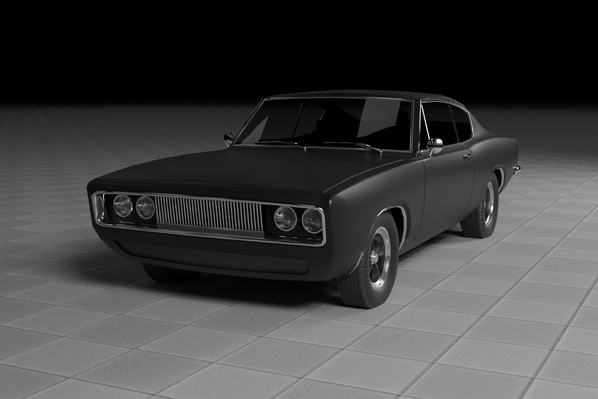 50s 60s and 70s Car Pack - 6 Cars Low-poly 3D model_8