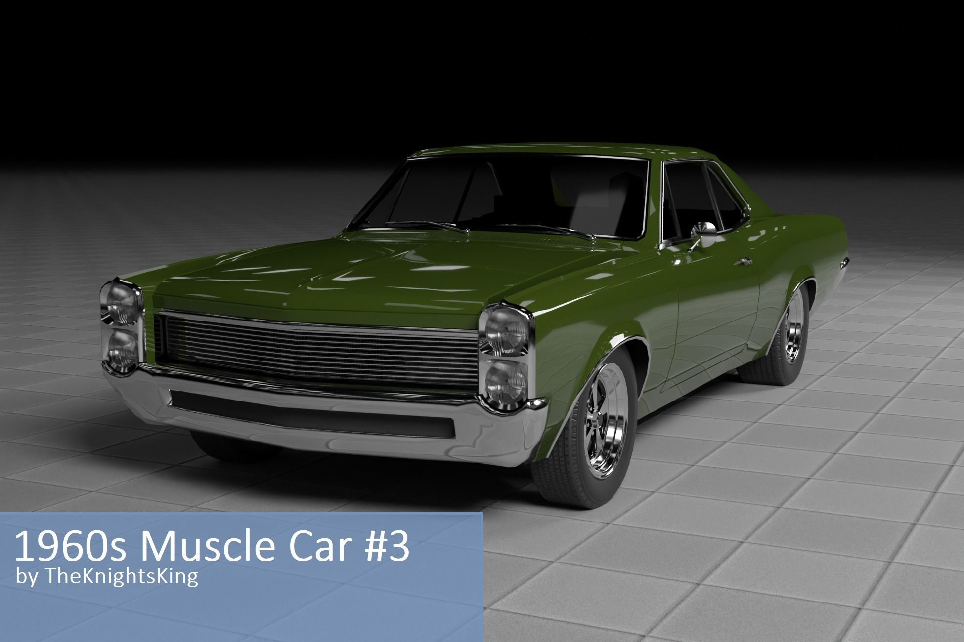 50s 60s and 70s Car Pack - 6 Cars Low-poly 3D model_12