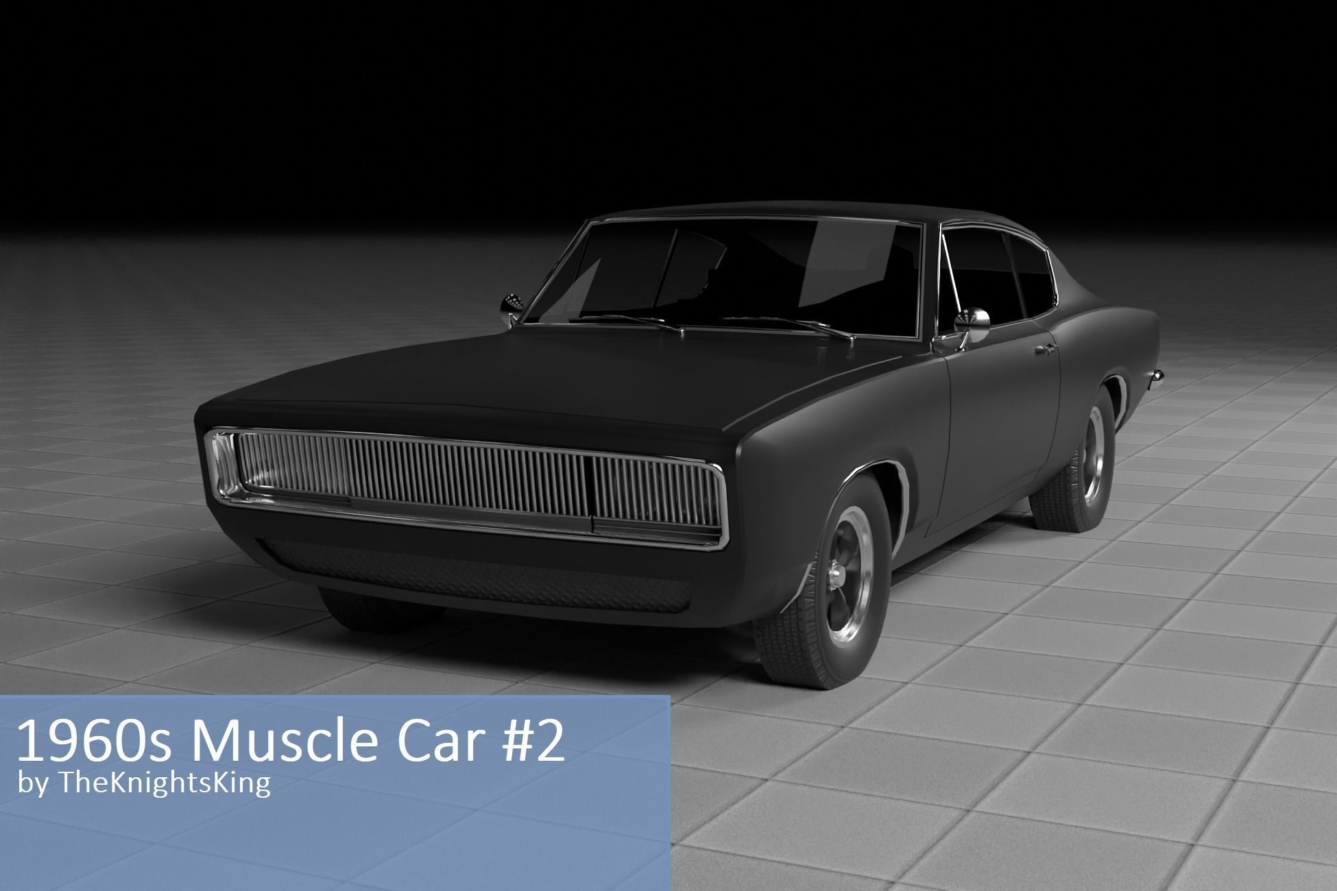 50s 60s and 70s Car Pack - 6 Cars Low-poly 3D model_7