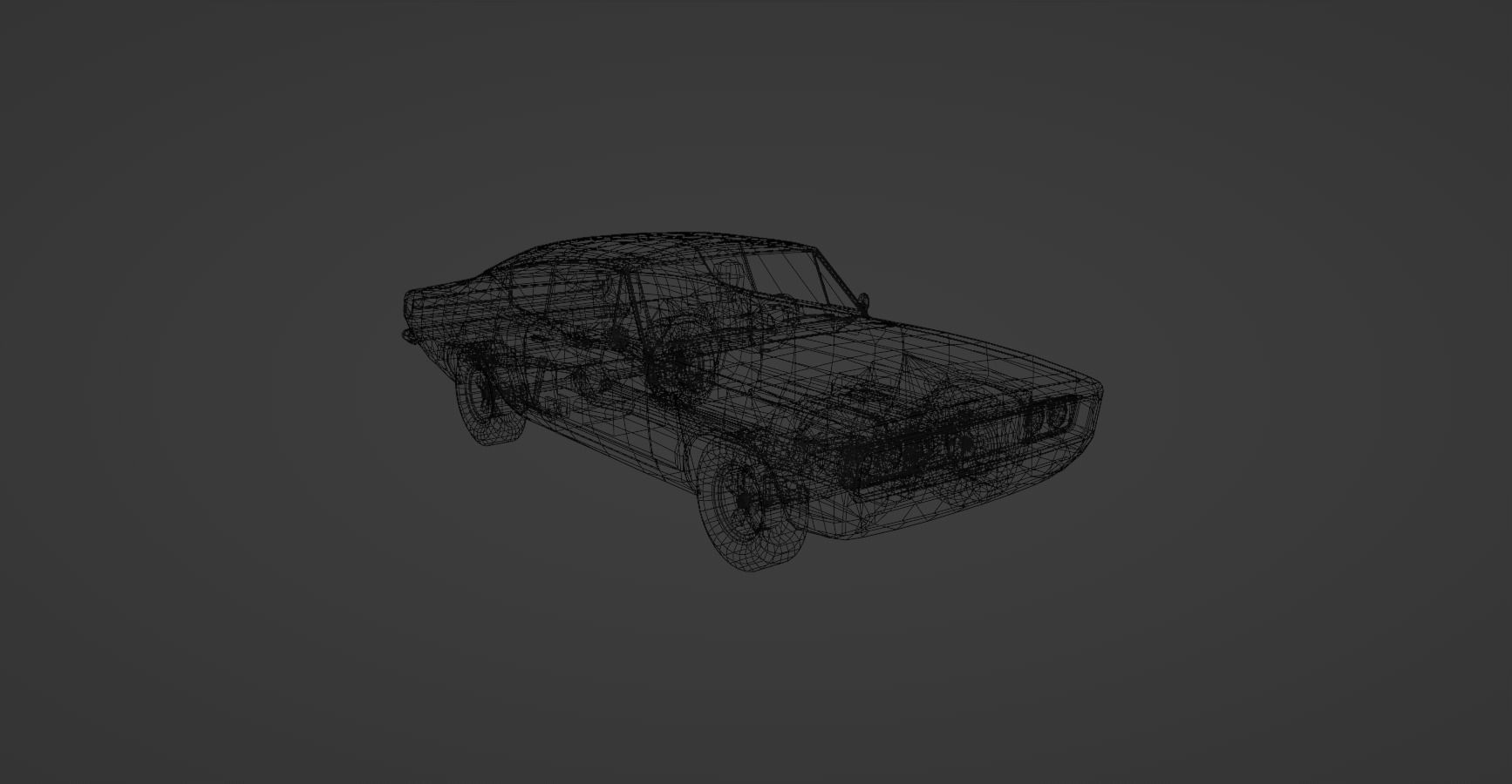 50s 60s and 70s Car Pack - 6 Cars Low-poly 3D model_23