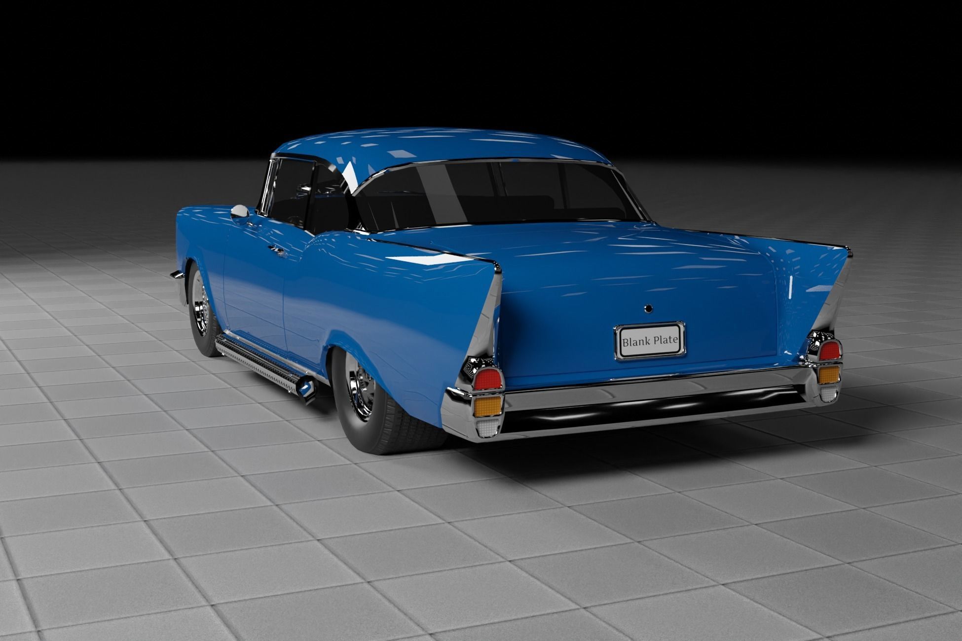 50s 60s and 70s Car Pack - 6 Cars Low-poly 3D model_6