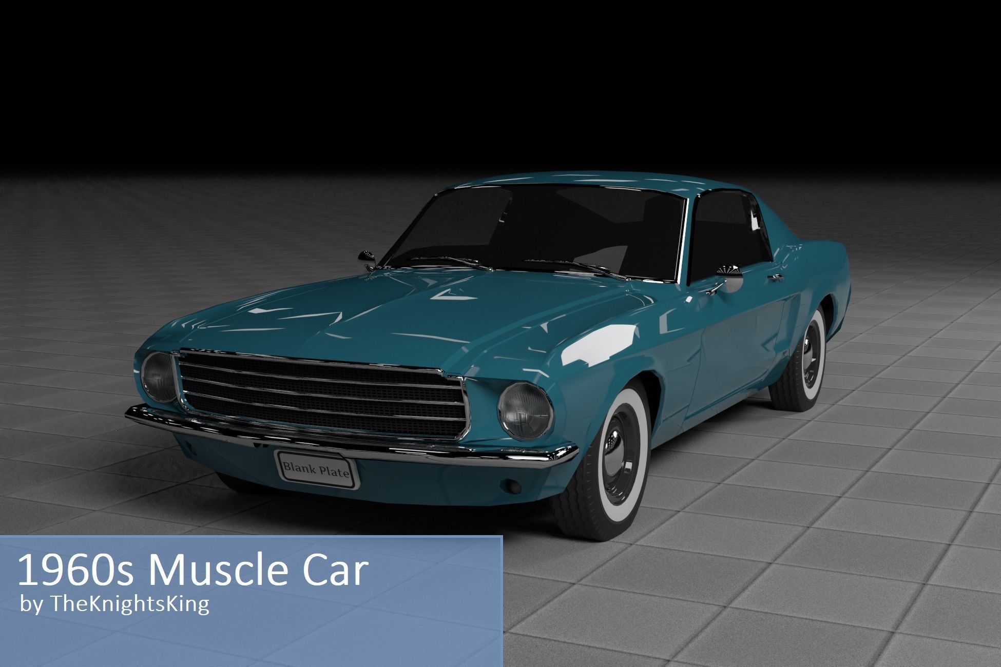 50s 60s and 70s Car Pack - 6 Cars Low-poly 3D model_3