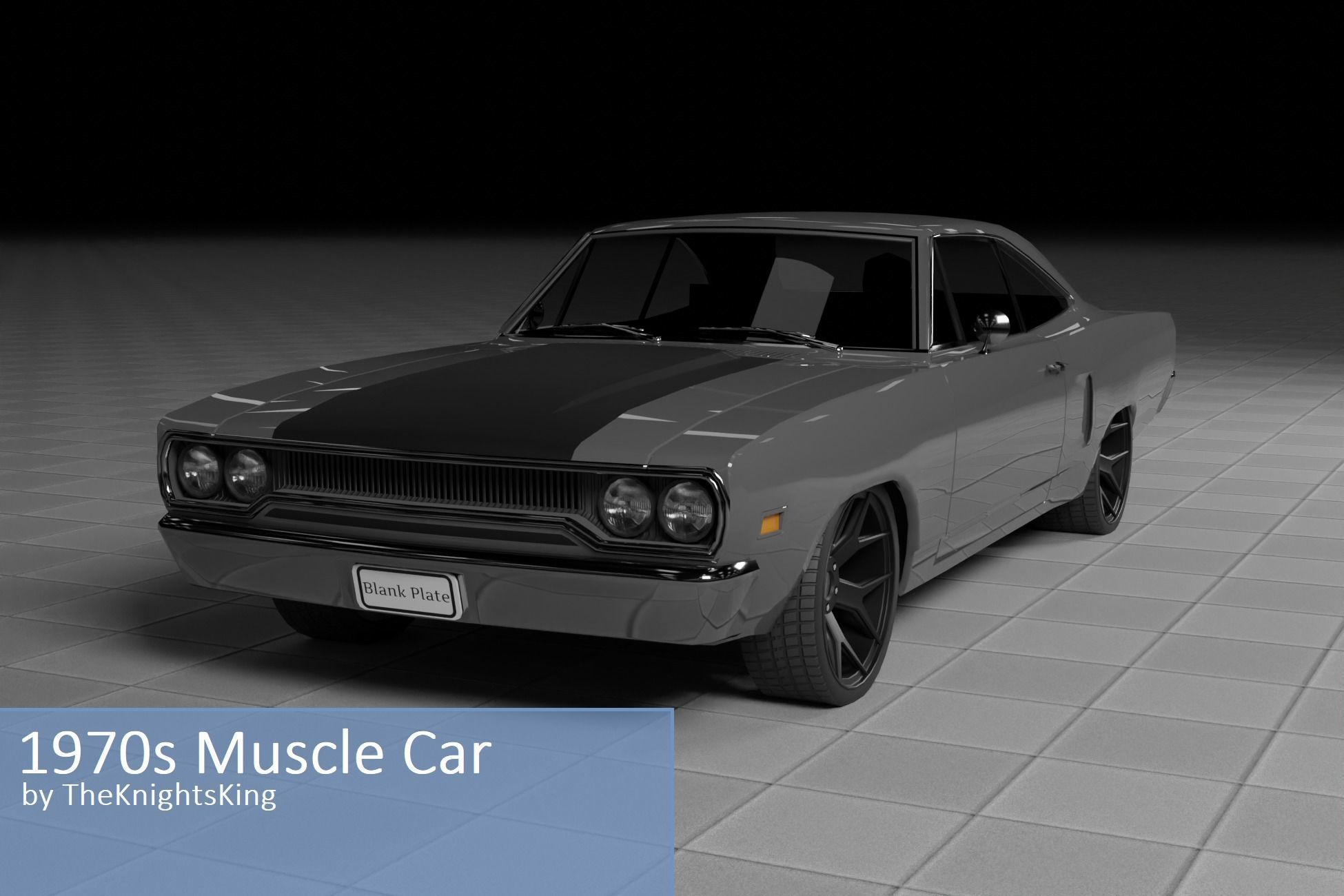 50s 60s and 70s Car Pack - 6 Cars Low-poly 3D model_10