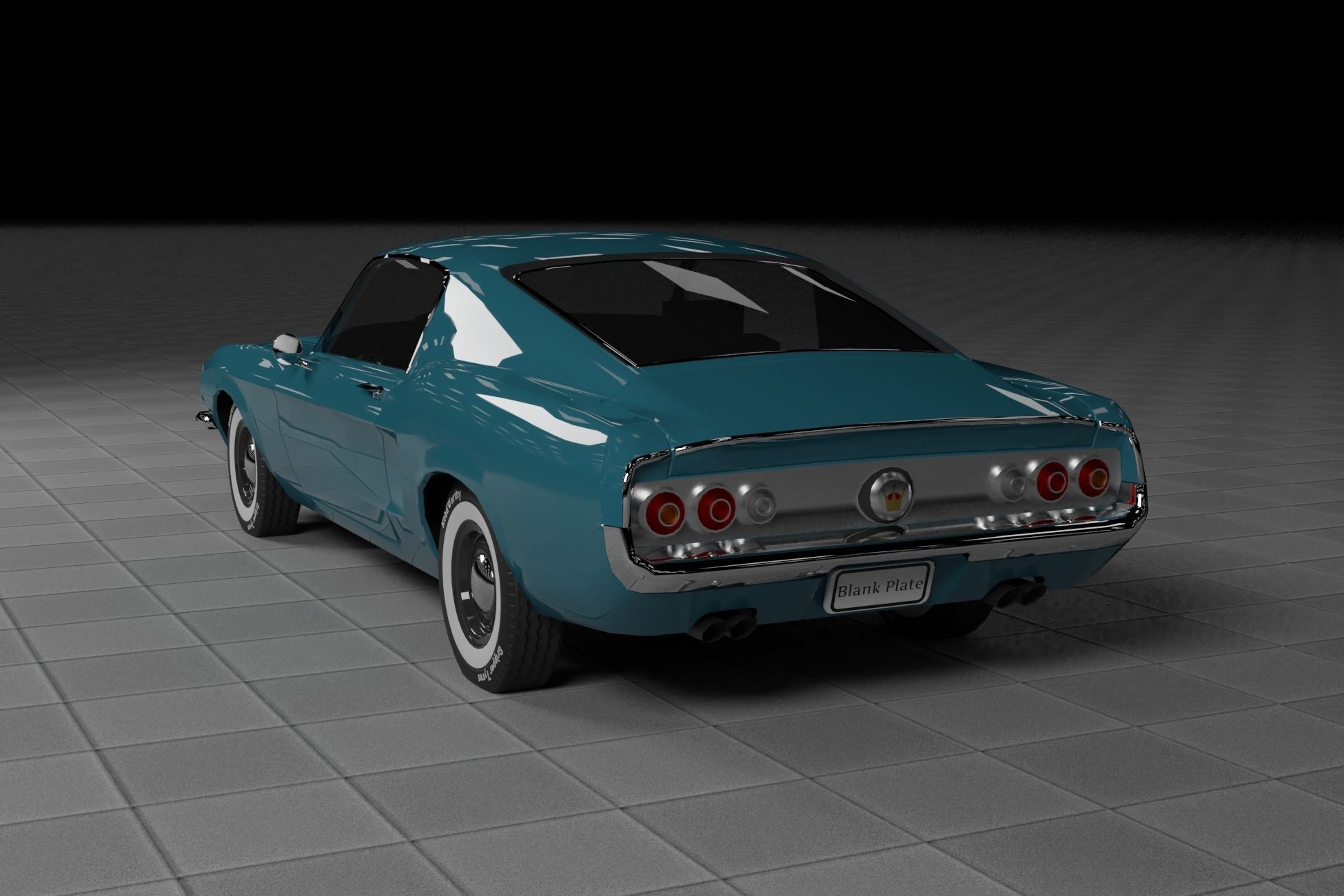 50s 60s and 70s Car Pack - 6 Cars Low-poly 3D model_4