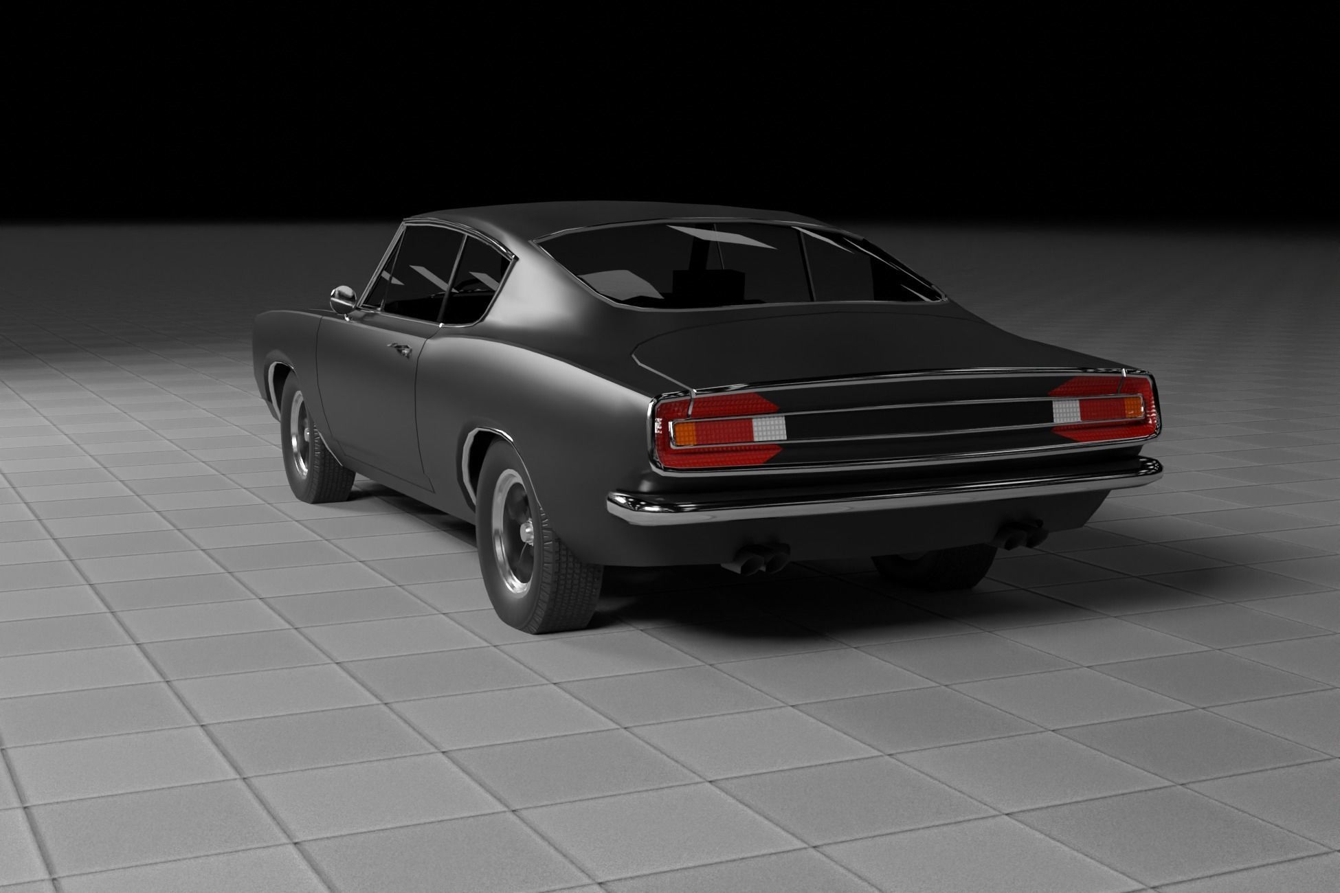 50s 60s and 70s Car Pack - 6 Cars Low-poly 3D model_9