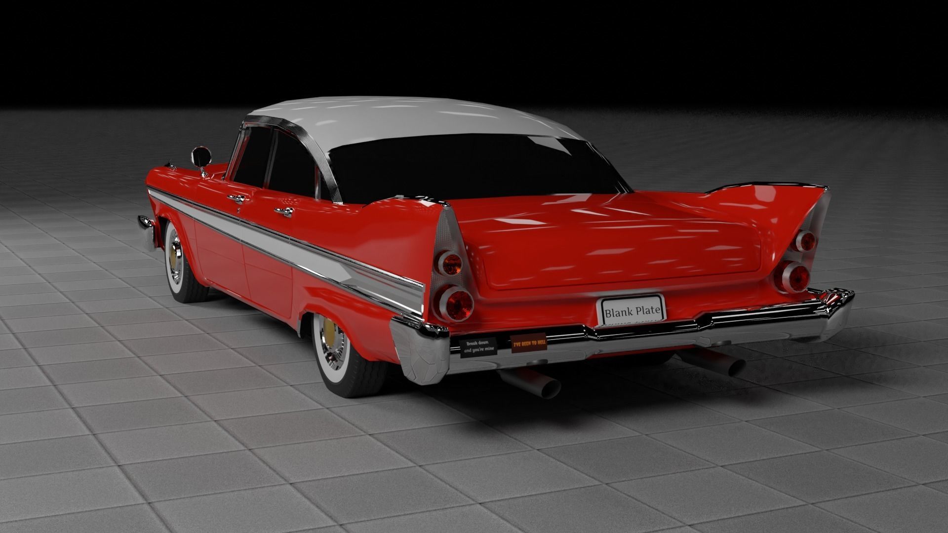 50s 60s and 70s Car Pack - 6 Cars Low-poly 3D model_2