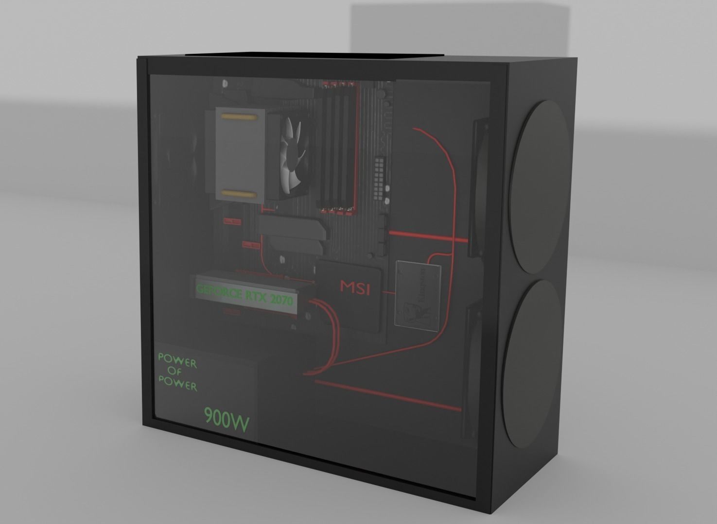 PC Gaming x64 Low-poly 3D model_3