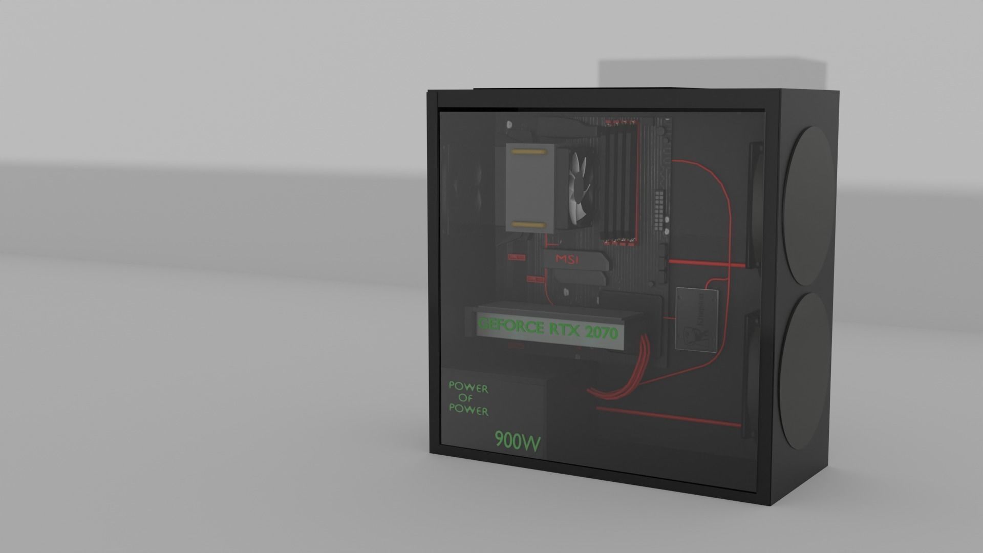 PC Gaming x64 Low-poly 3D model_4