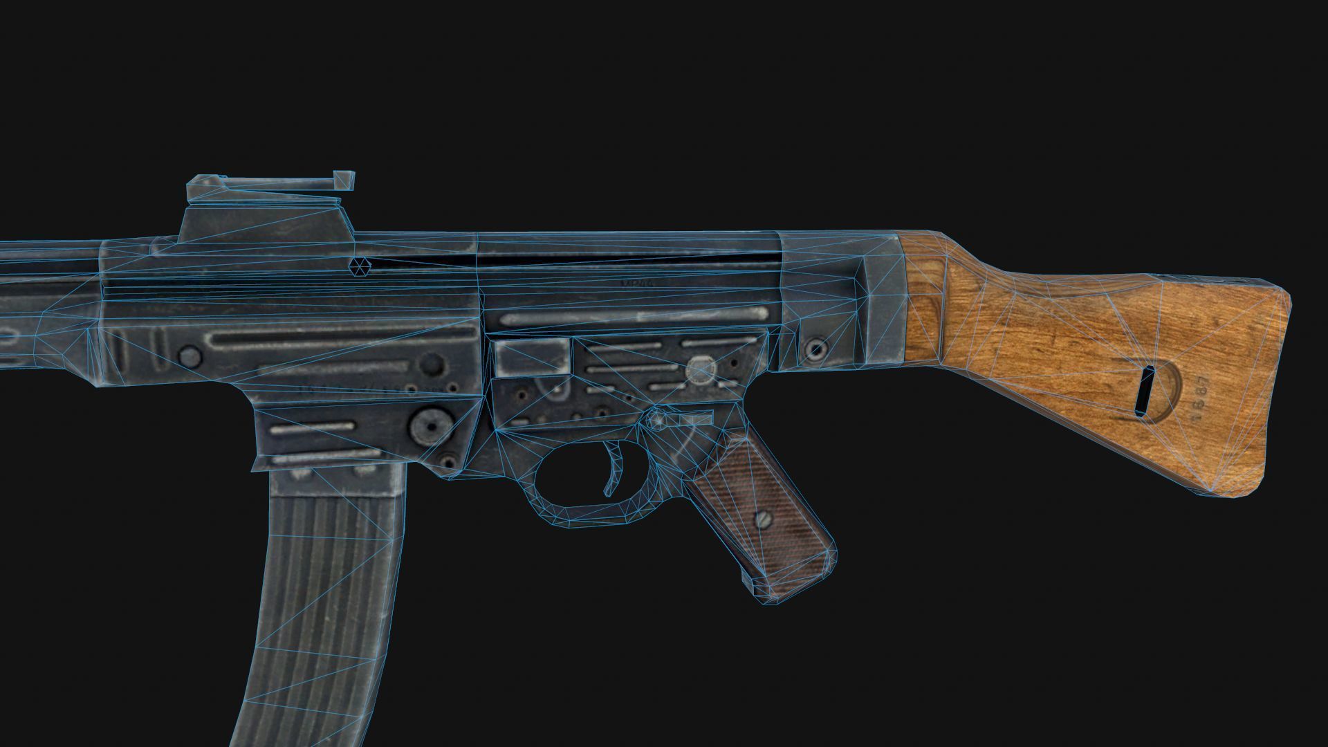 StG MP44 Low-poly 3D model_6
