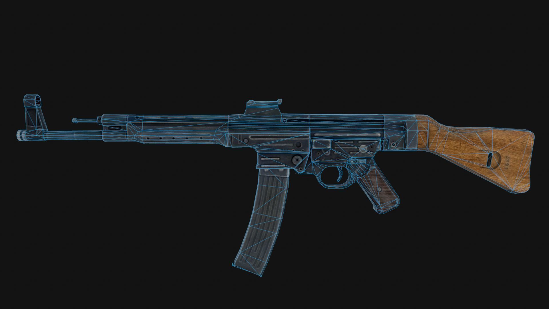 StG MP44 Low-poly 3D model_5