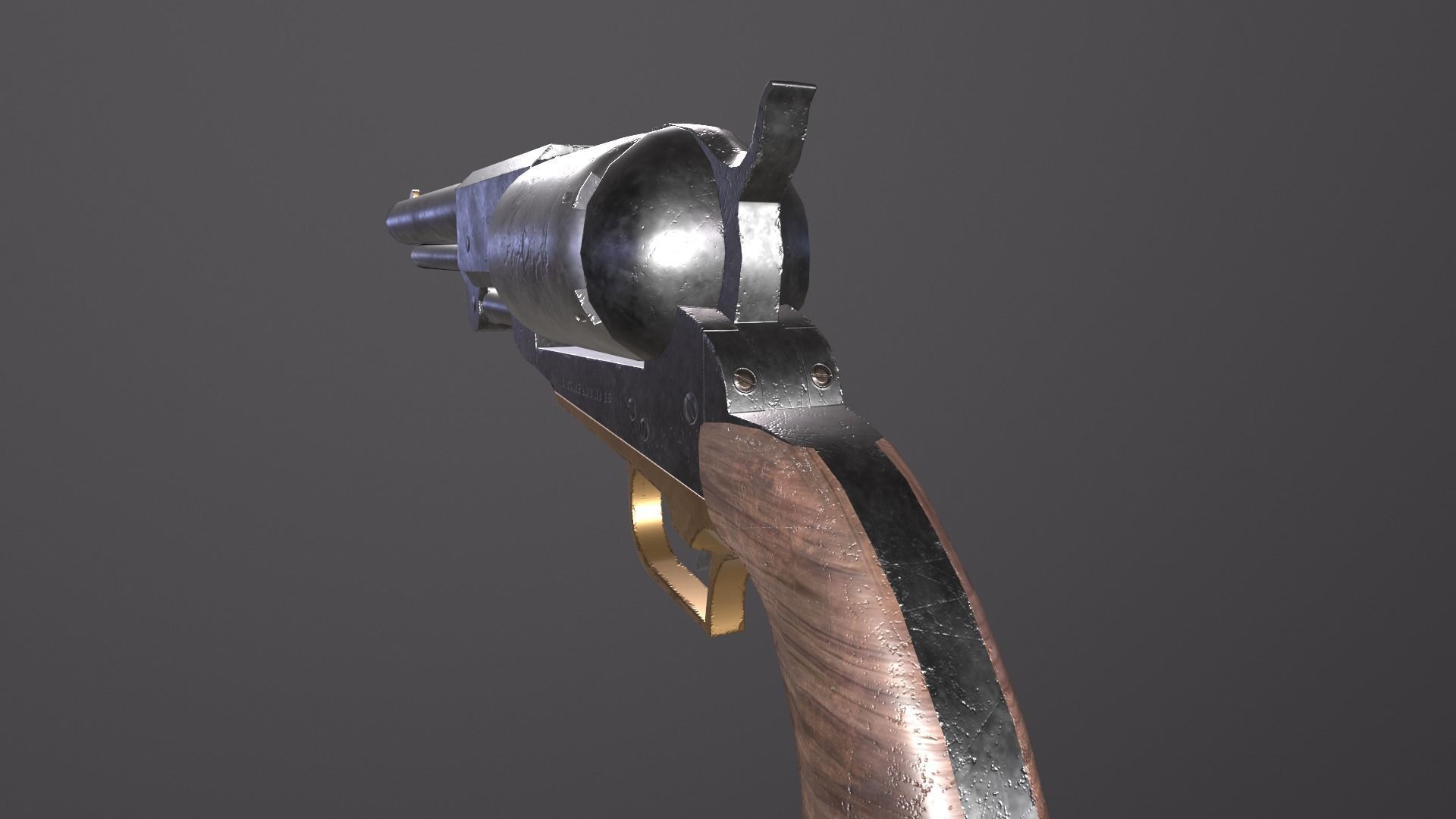 Walker Colt 1847 Low-poly 3D model_6