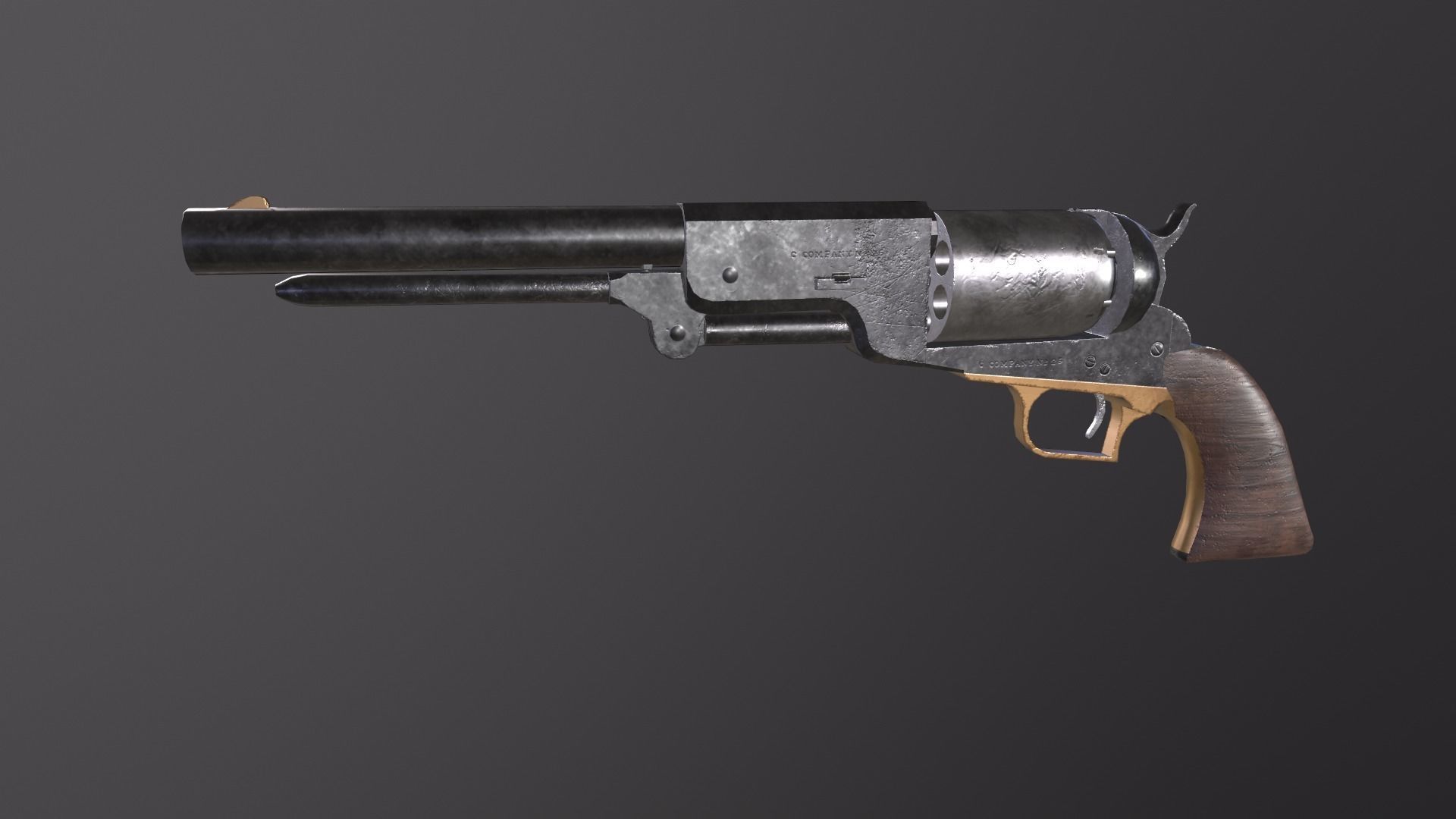 Walker Colt 1847 Low-poly 3D model_3