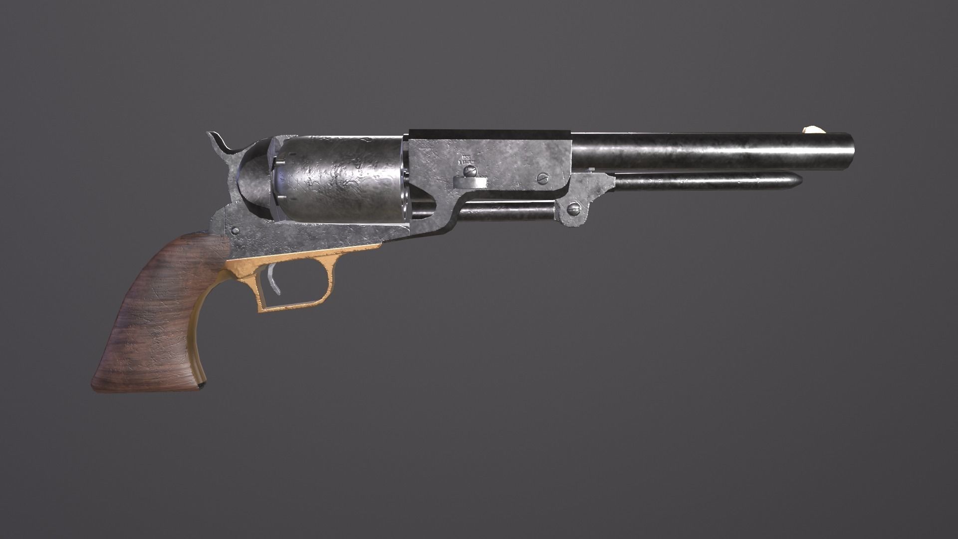 Walker Colt 1847 Low-poly 3D model_4